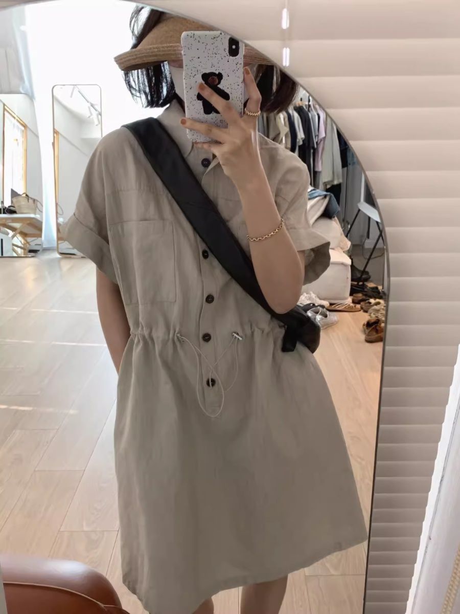氣質女新款收腰小個子短袖洋裝 商品圖 2
