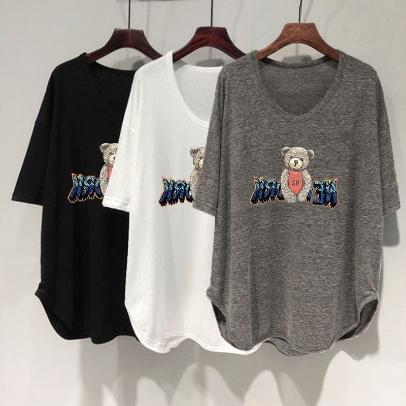 寬鬆大碼中長版UV領韓版顯瘦遮肚短袖 商品圖 4