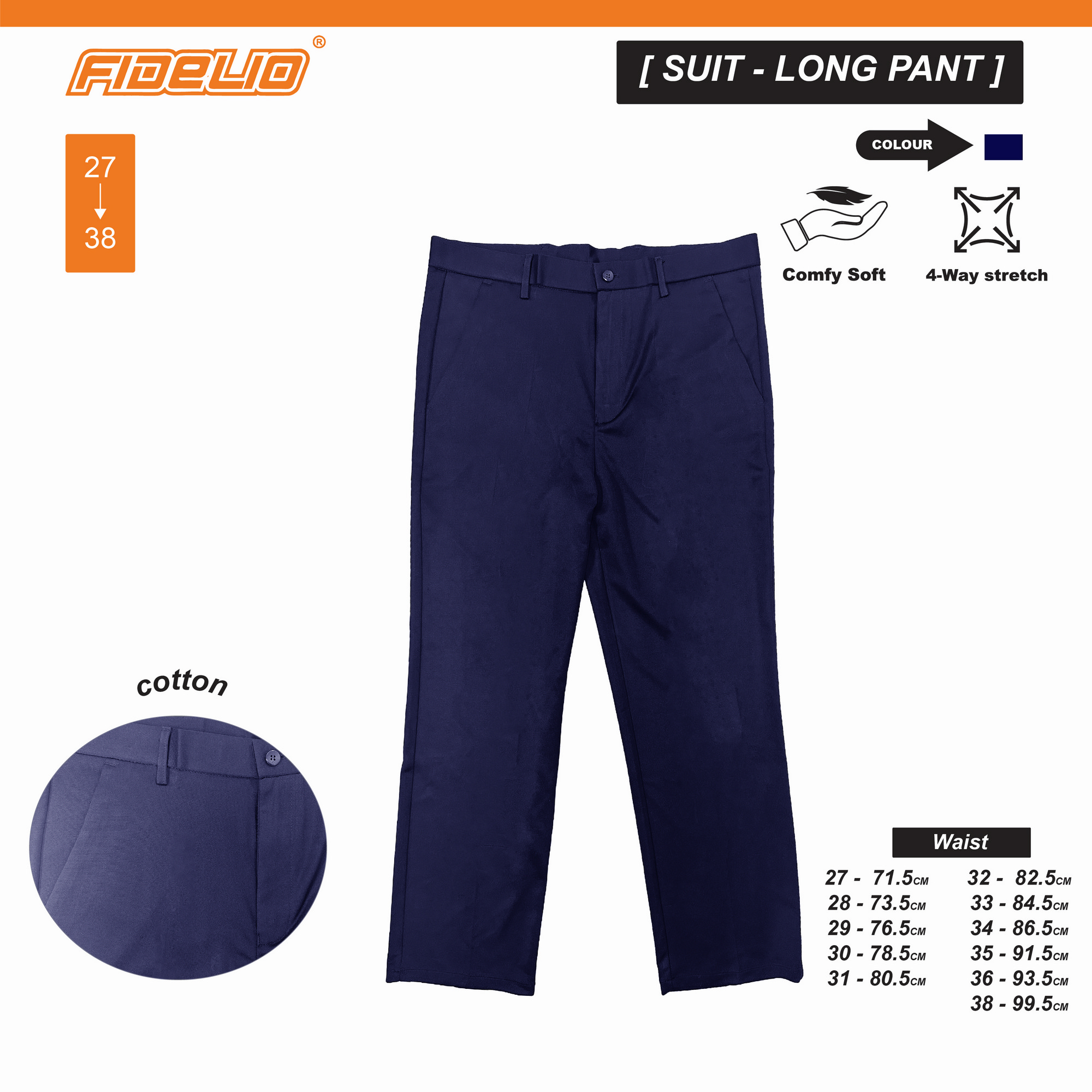 Fidelio Signature Slim Slacks - Navy