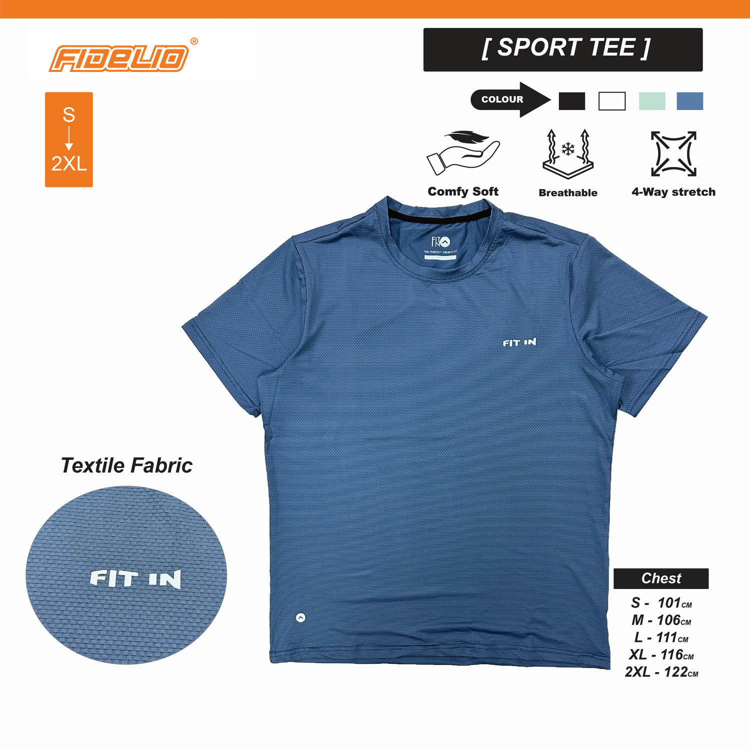 FIT IN Basic Active Tees - Grey