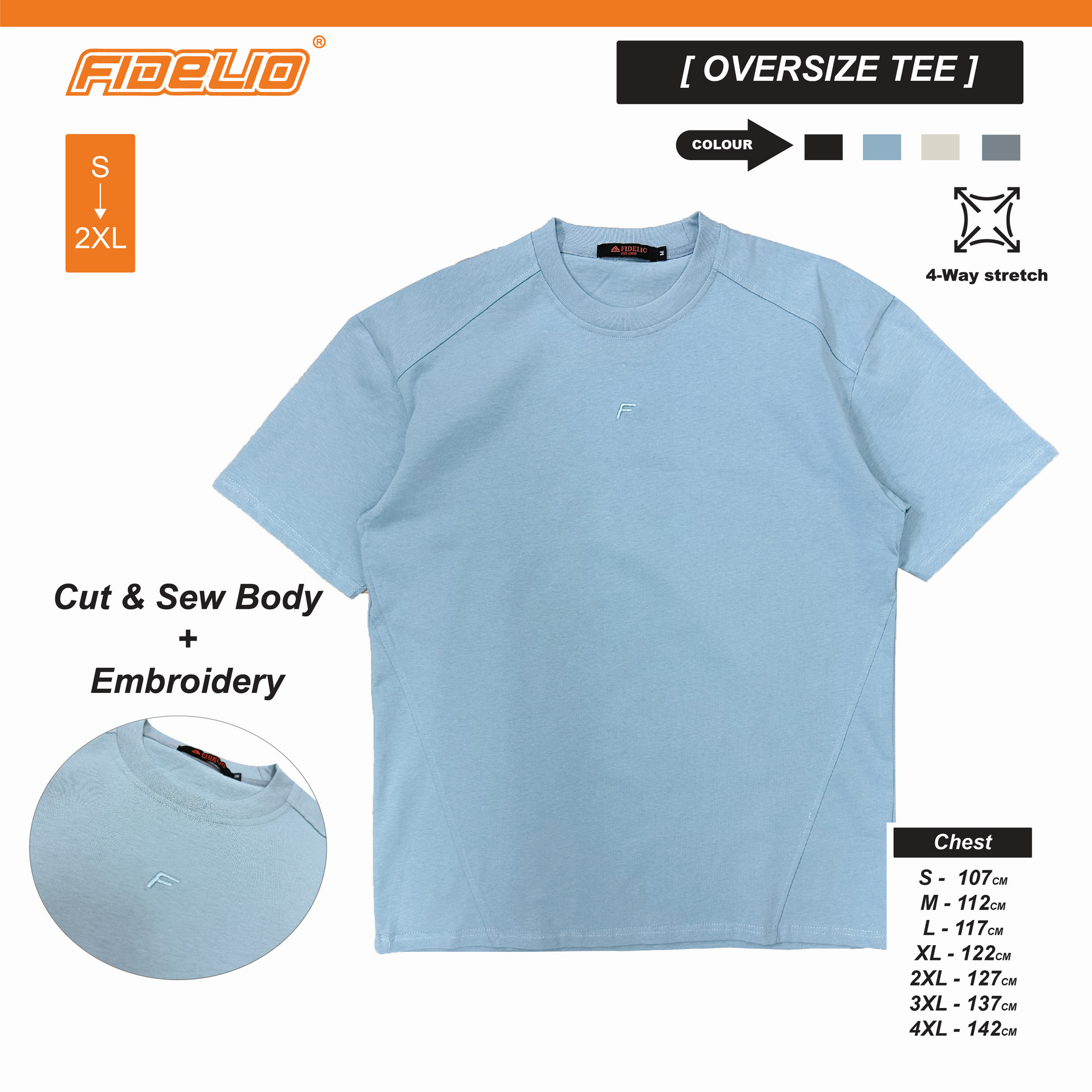Fidelio Signature Oversize Tees - Blue