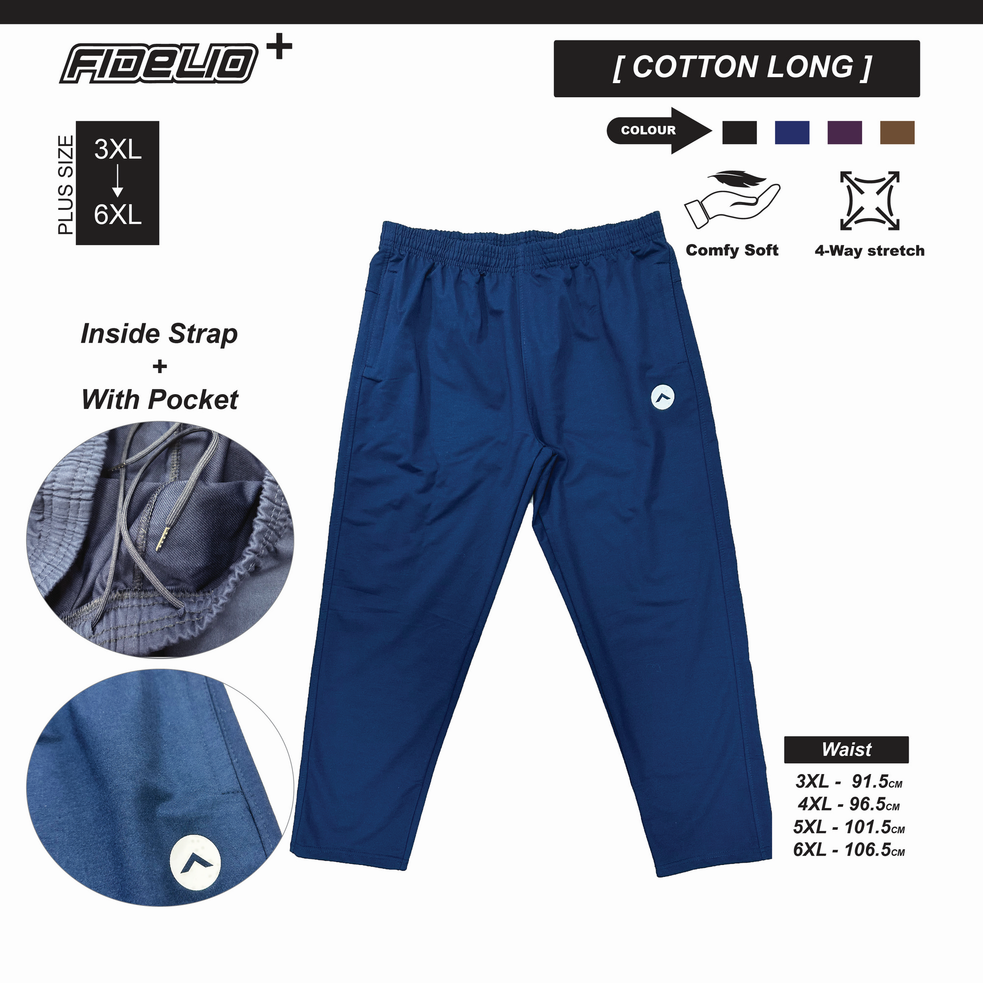 FIT IN Plus Size RelaxFit Sweat Pants - Navy