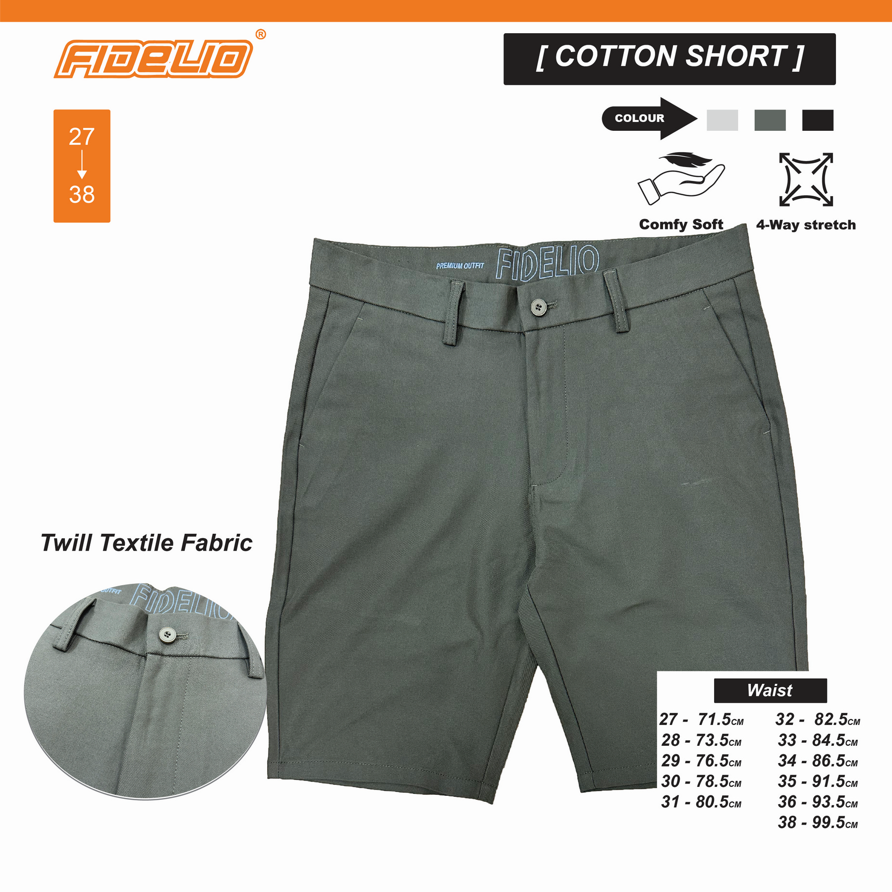 Fidelio Twill Chino Shorts - Brown