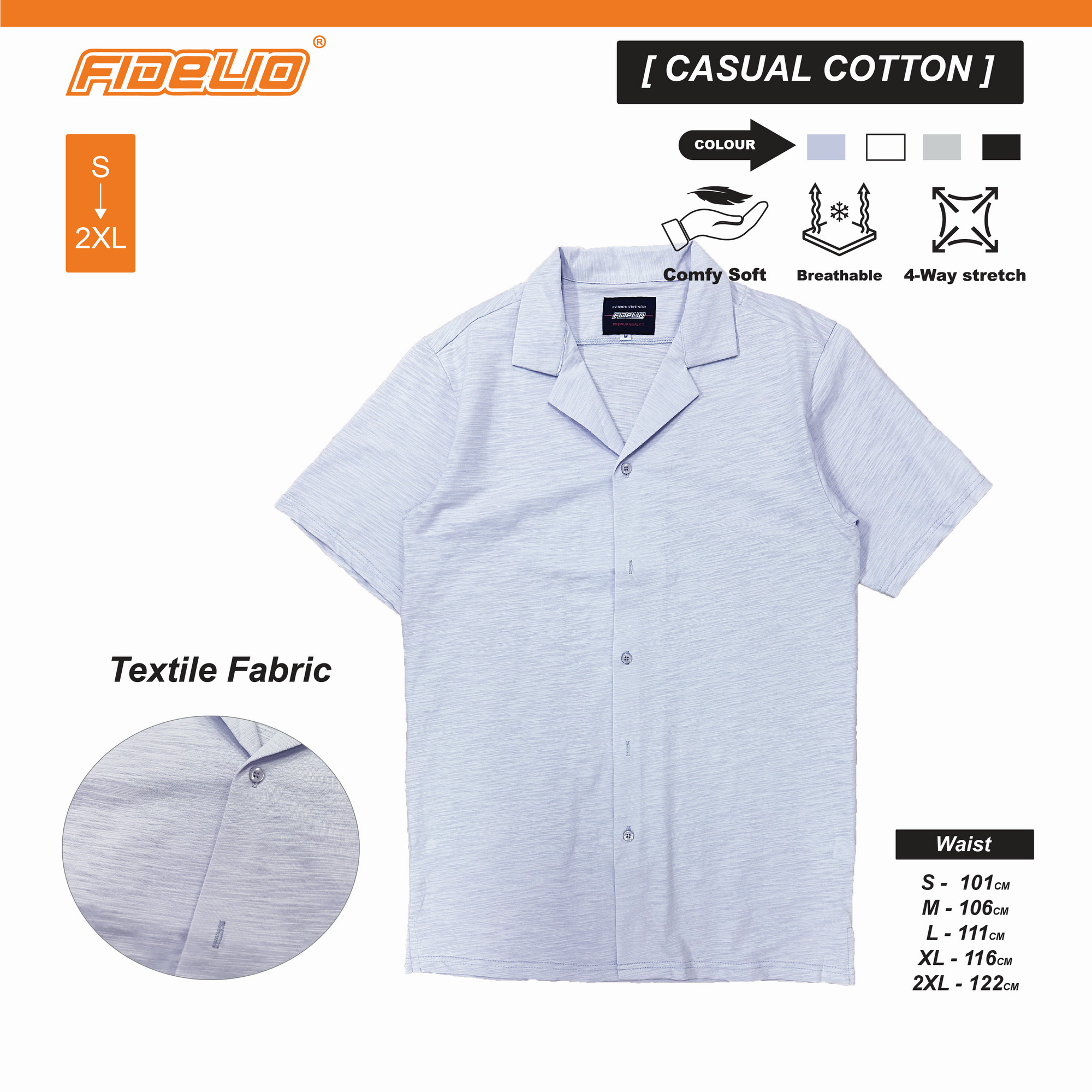 Fidelio Textured Driff Casual Shirts -Light Purple