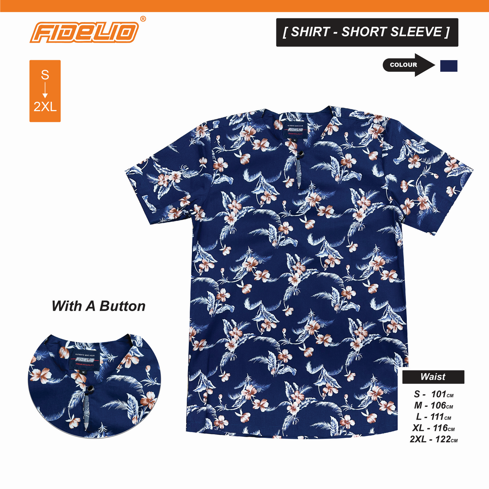 Fidelio Flora Kurta Shirts -Navy