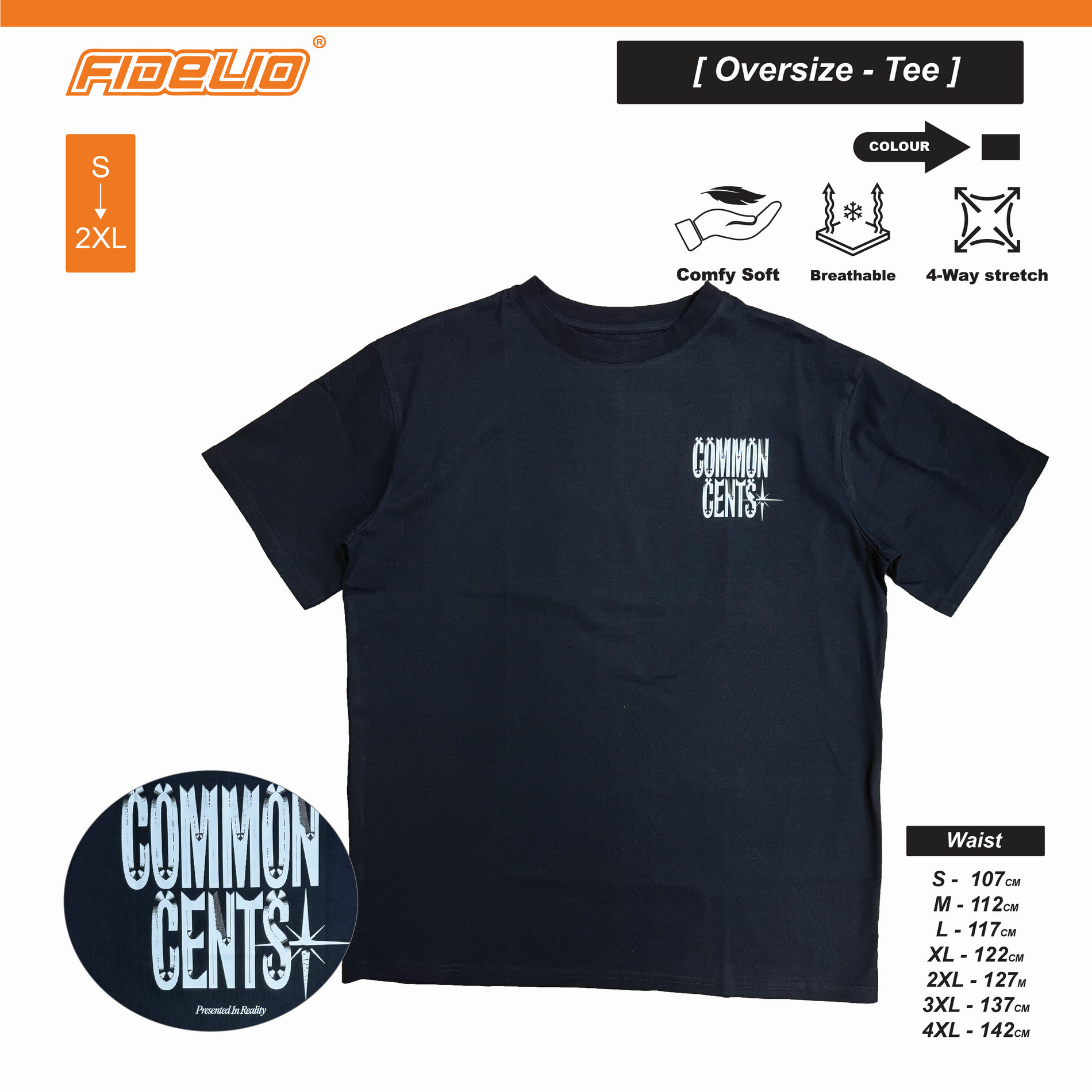 FIT IN EK Common Cents Oversize Tees - Black