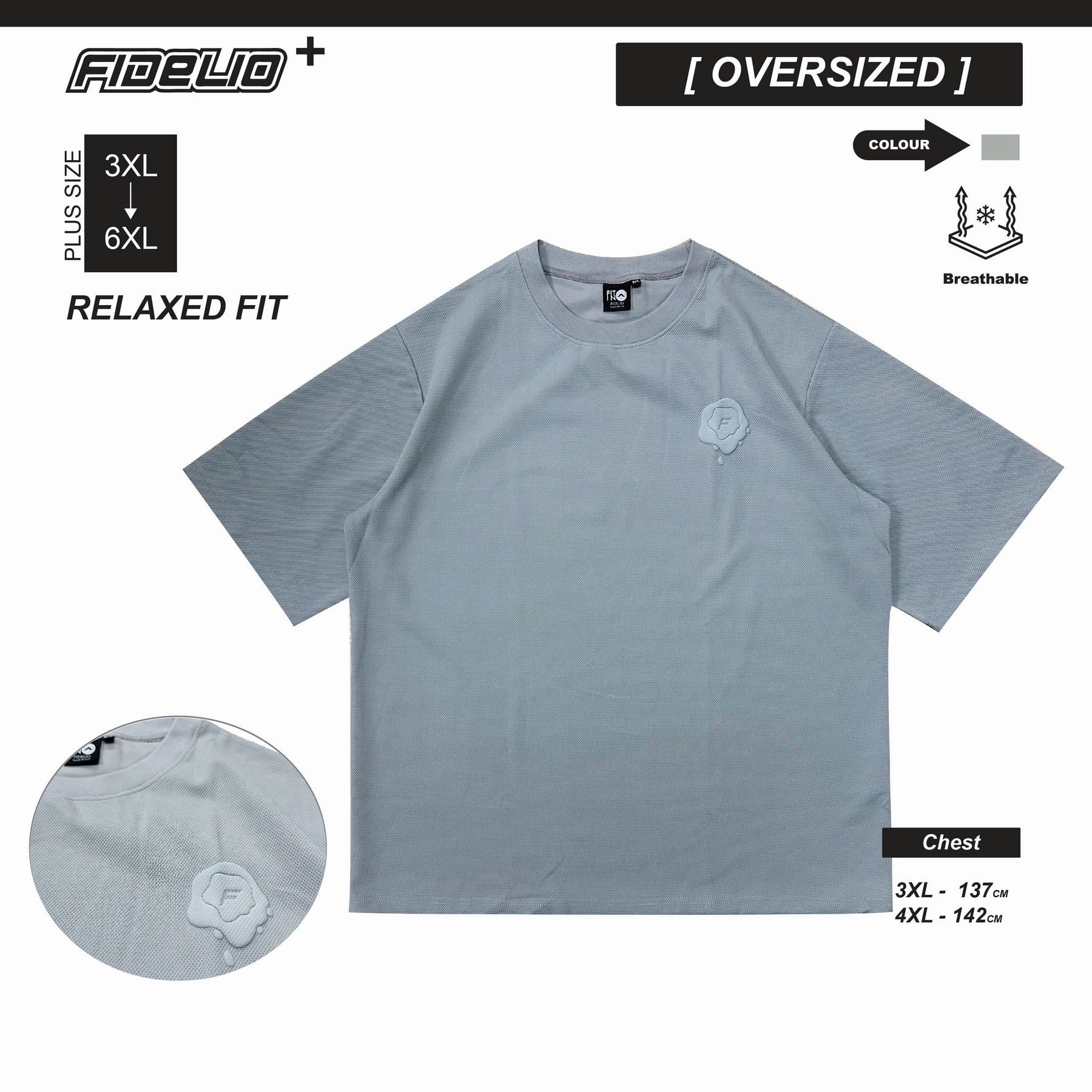 FIT IN Plus Size Urban Ease Oversize Tee - Grey