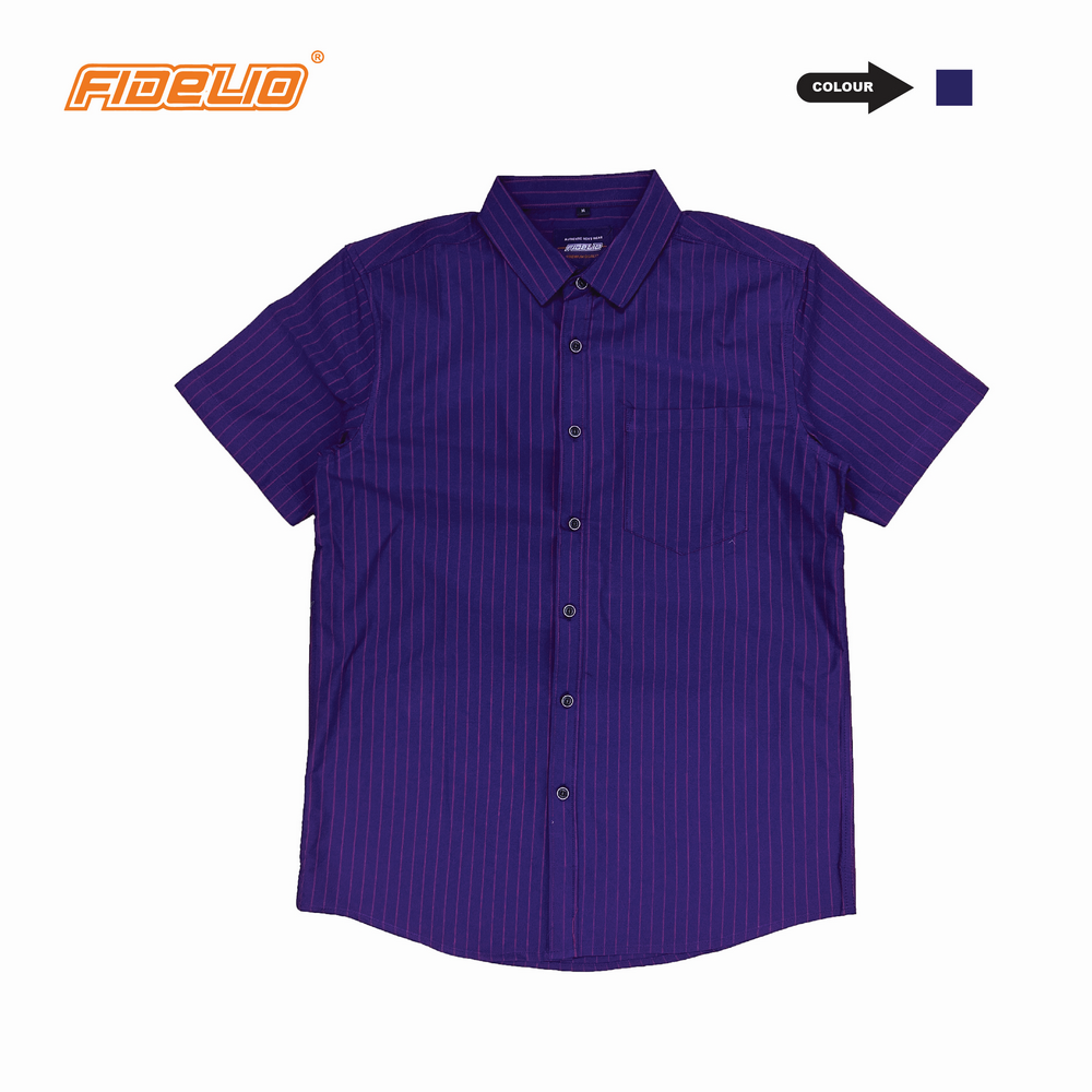 Fidelio Stripes Short Sleeve Shirts -Dark Blue