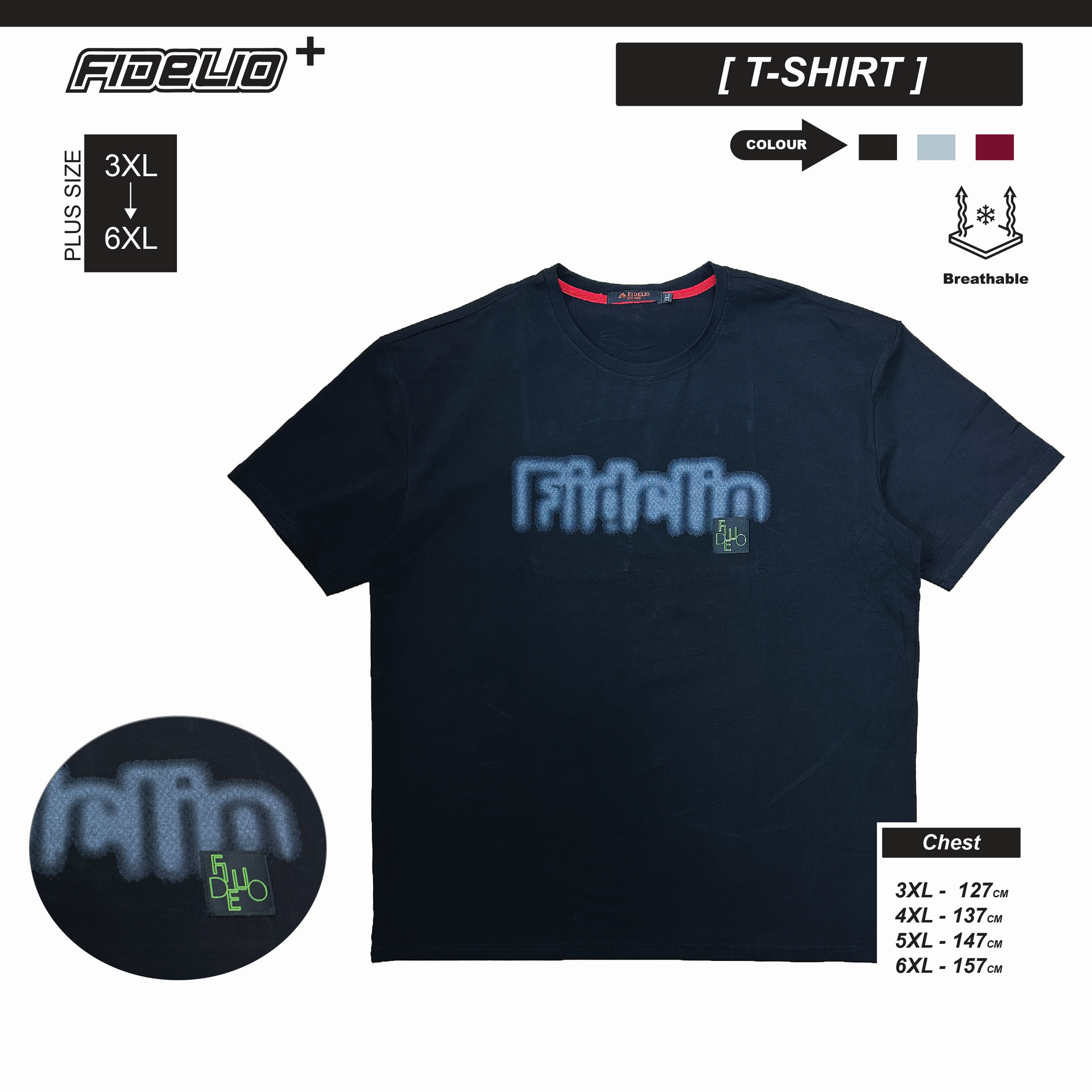 Fidelio Plus Size Spray Graphic Tees -Black