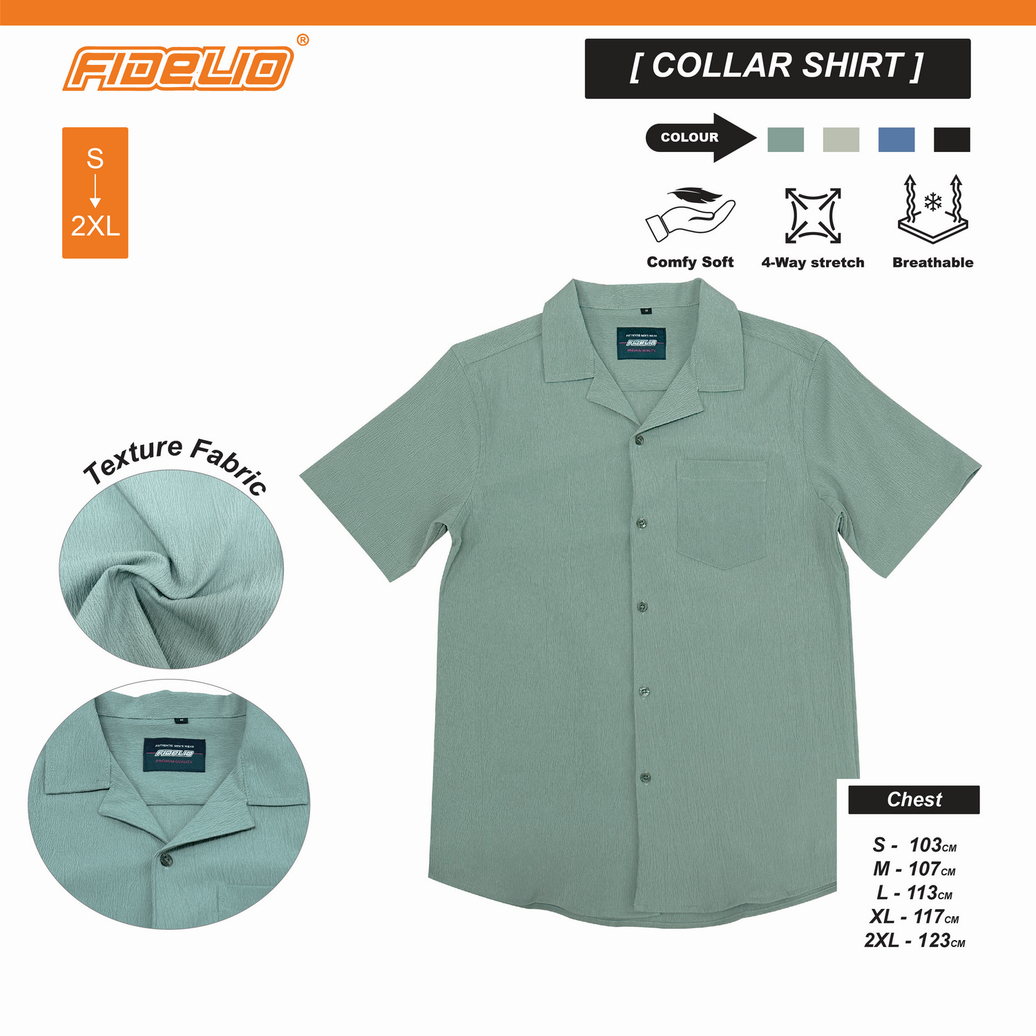 Fidelio Textured Breeze Casual Shirts -Green
