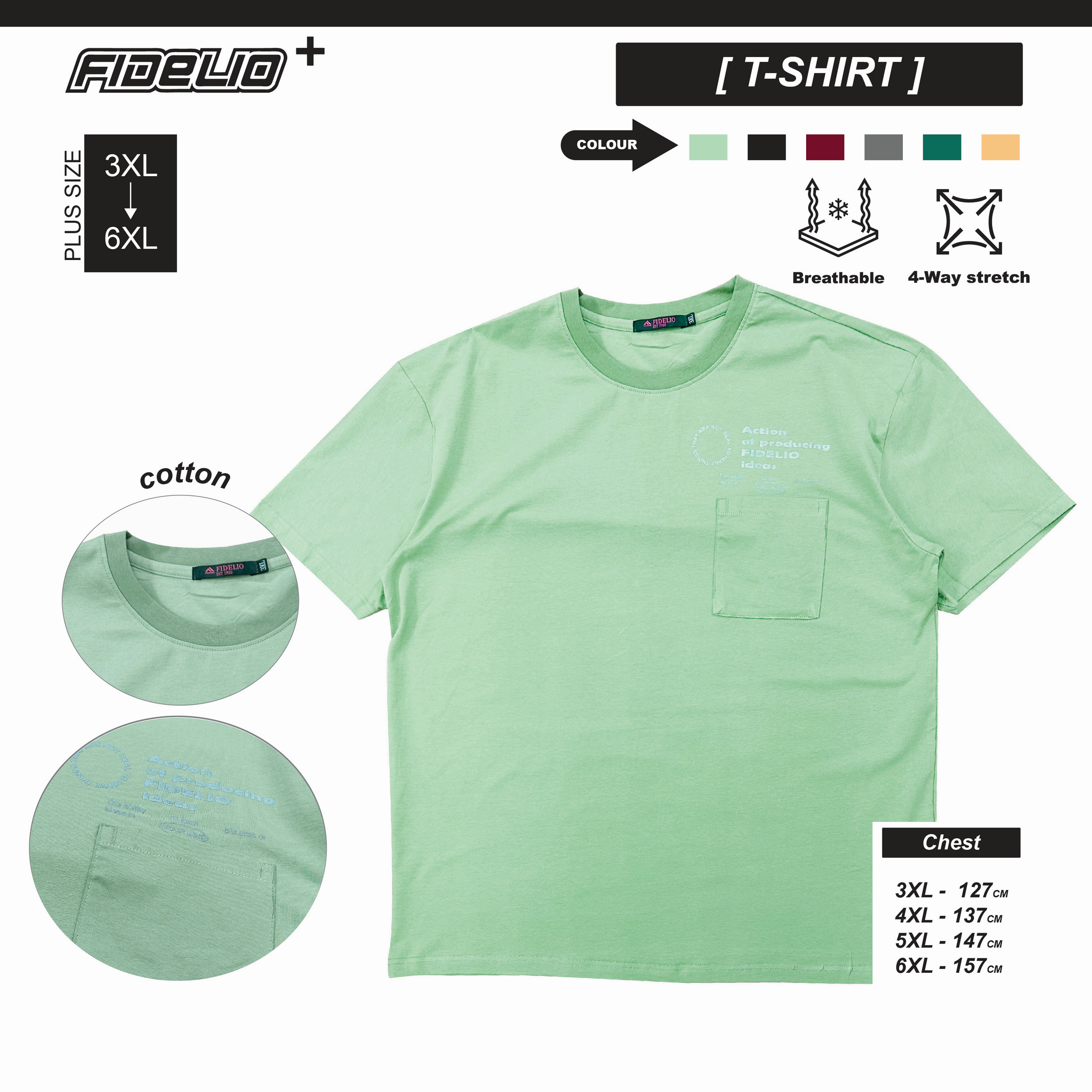 Fidelio Plus Size Things That Are Not Real Printed Tees -Light Green