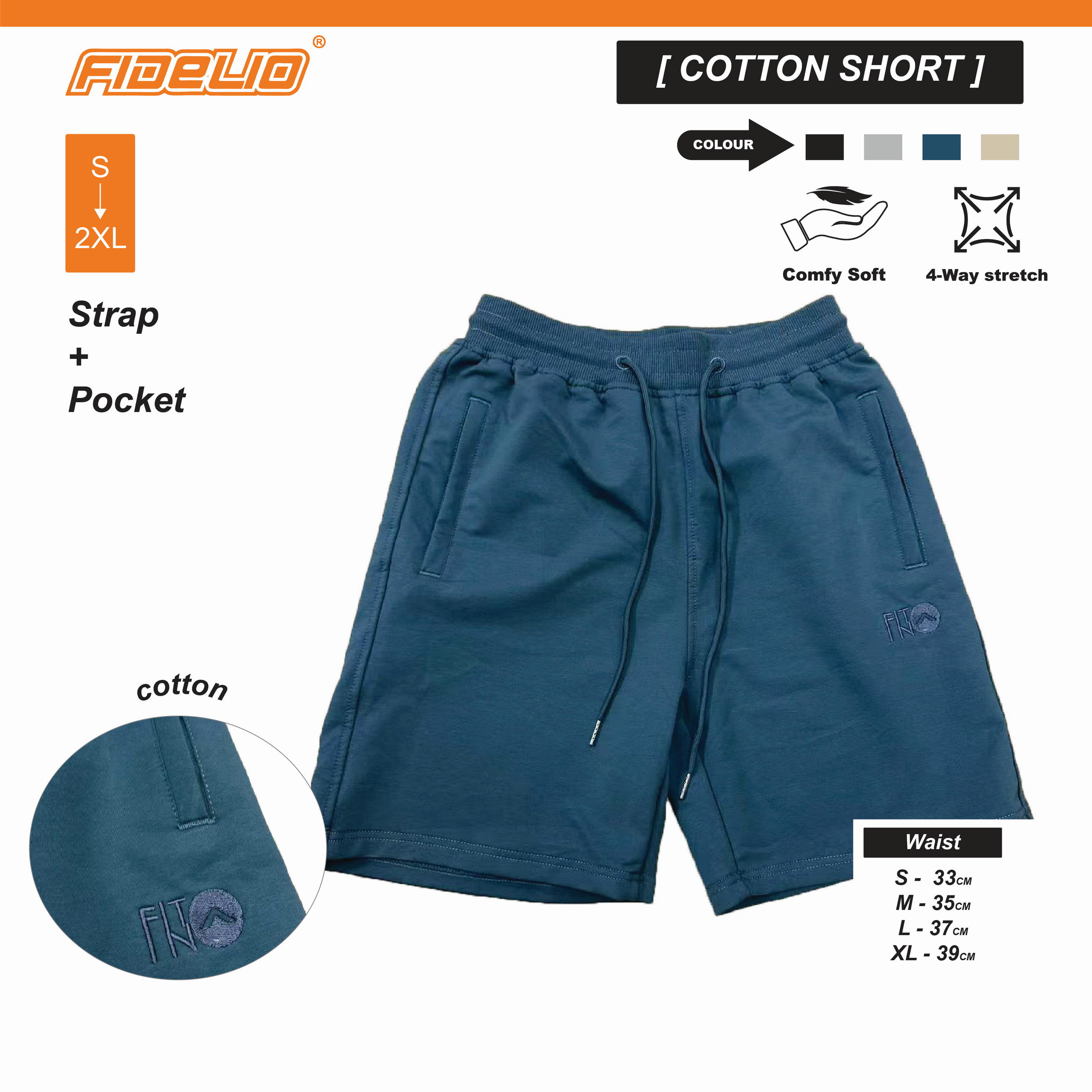 FIT IN Active Sweat Shorts -Dusty Green