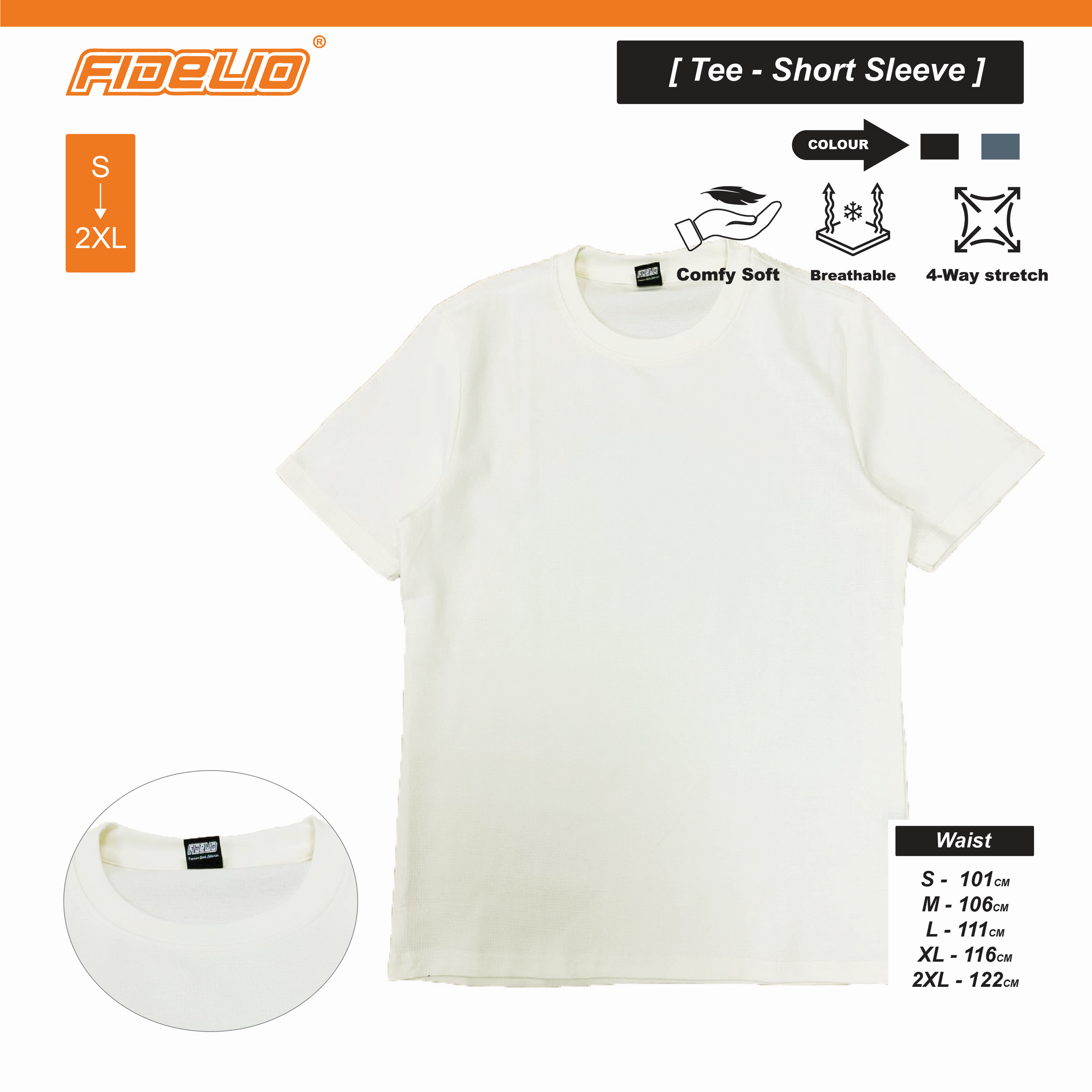 Fidelio Essential Waffle Knit Tees -Beige