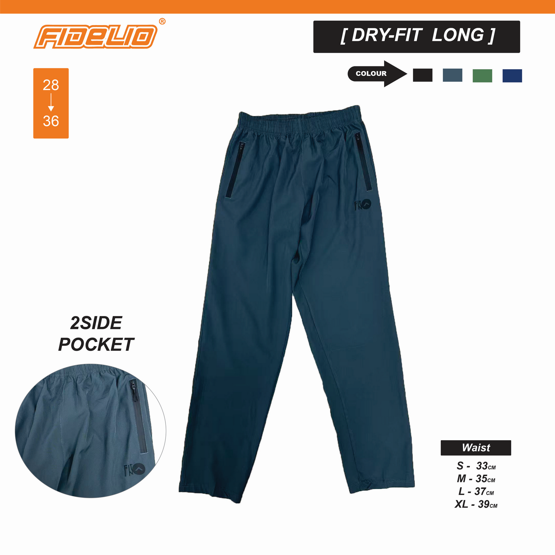 FIT IN Zip Pocket Sweat Pants -Grey