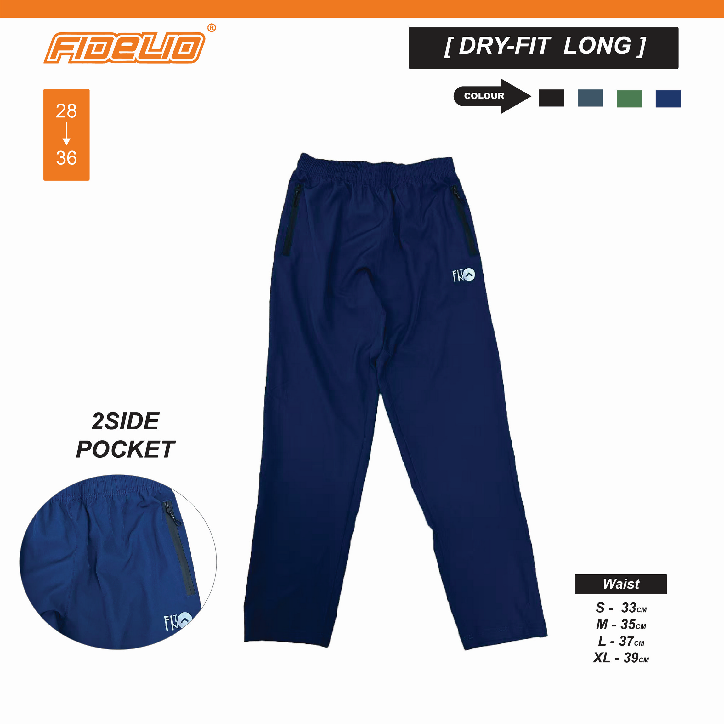 FIT IN Zip Pocket Sweat Pants -Navy