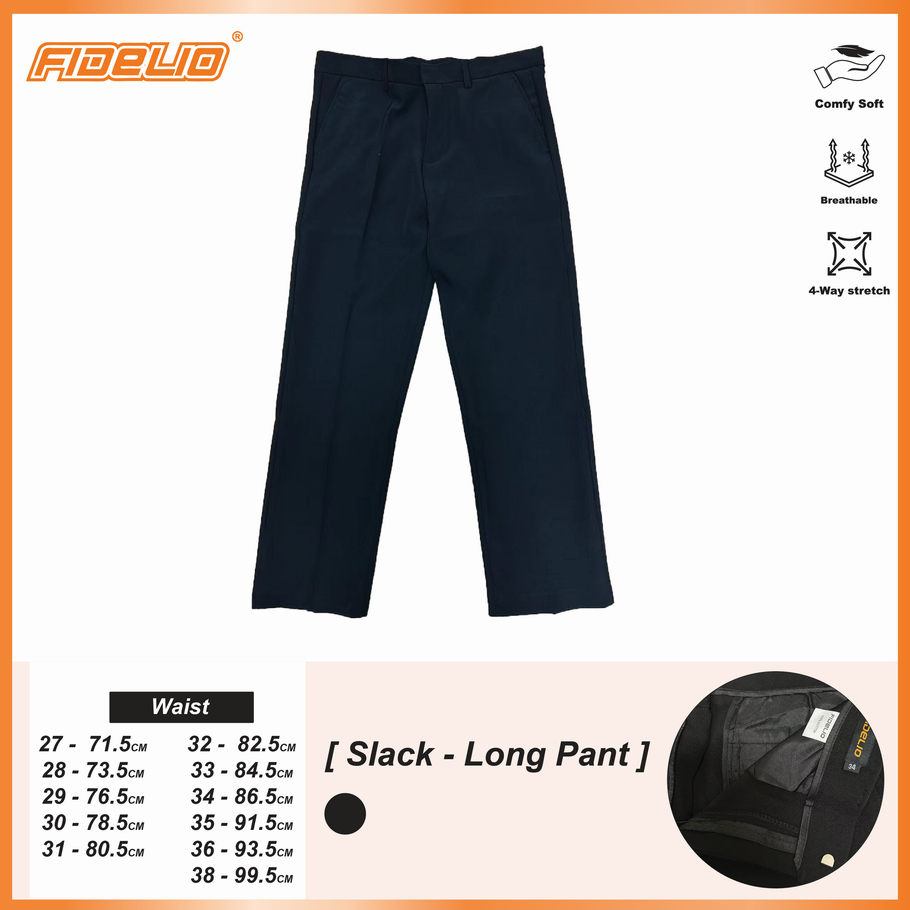 Fidelio Classic Straight Cut Slack -Black