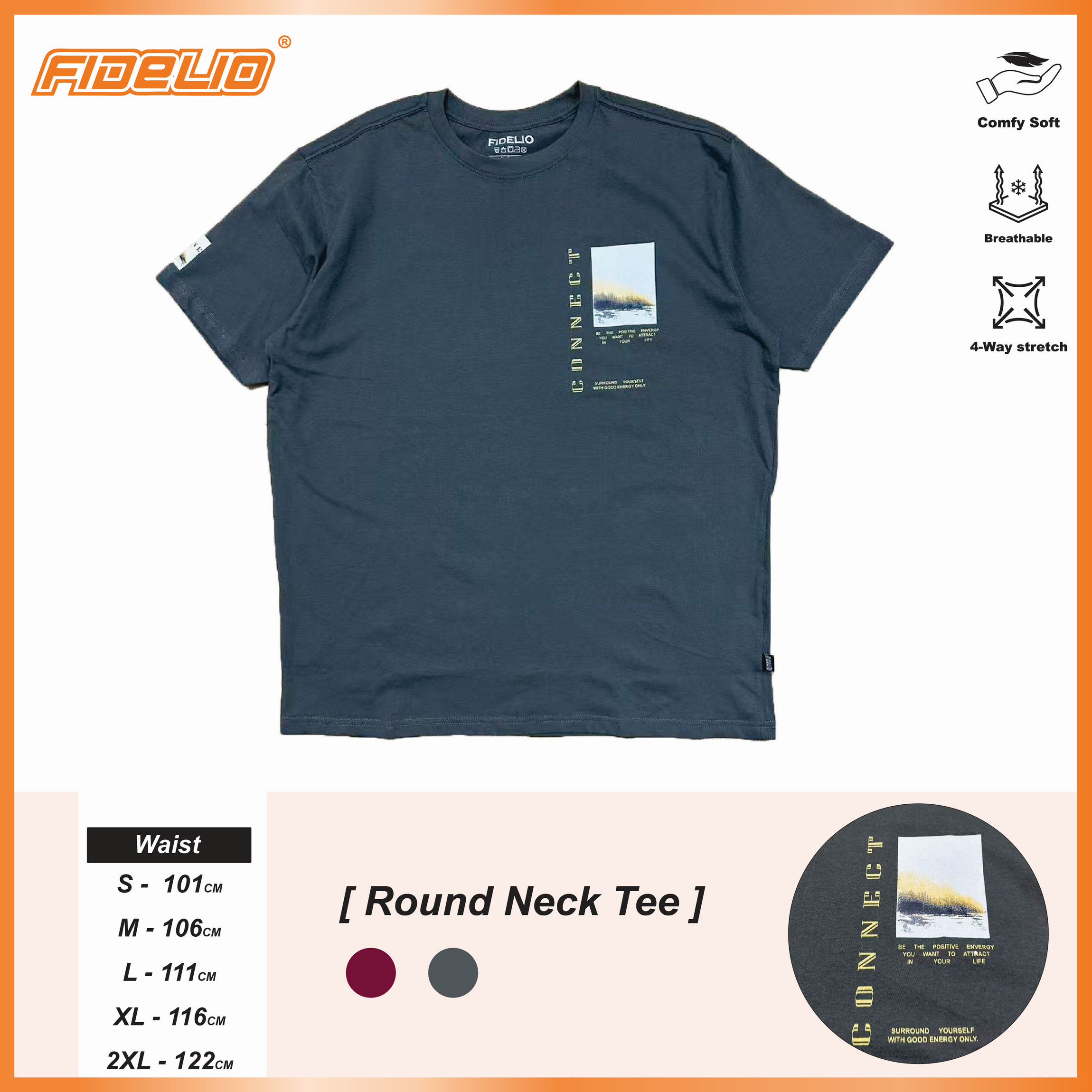 Fidelio CONNECT Printed Tees -Grey