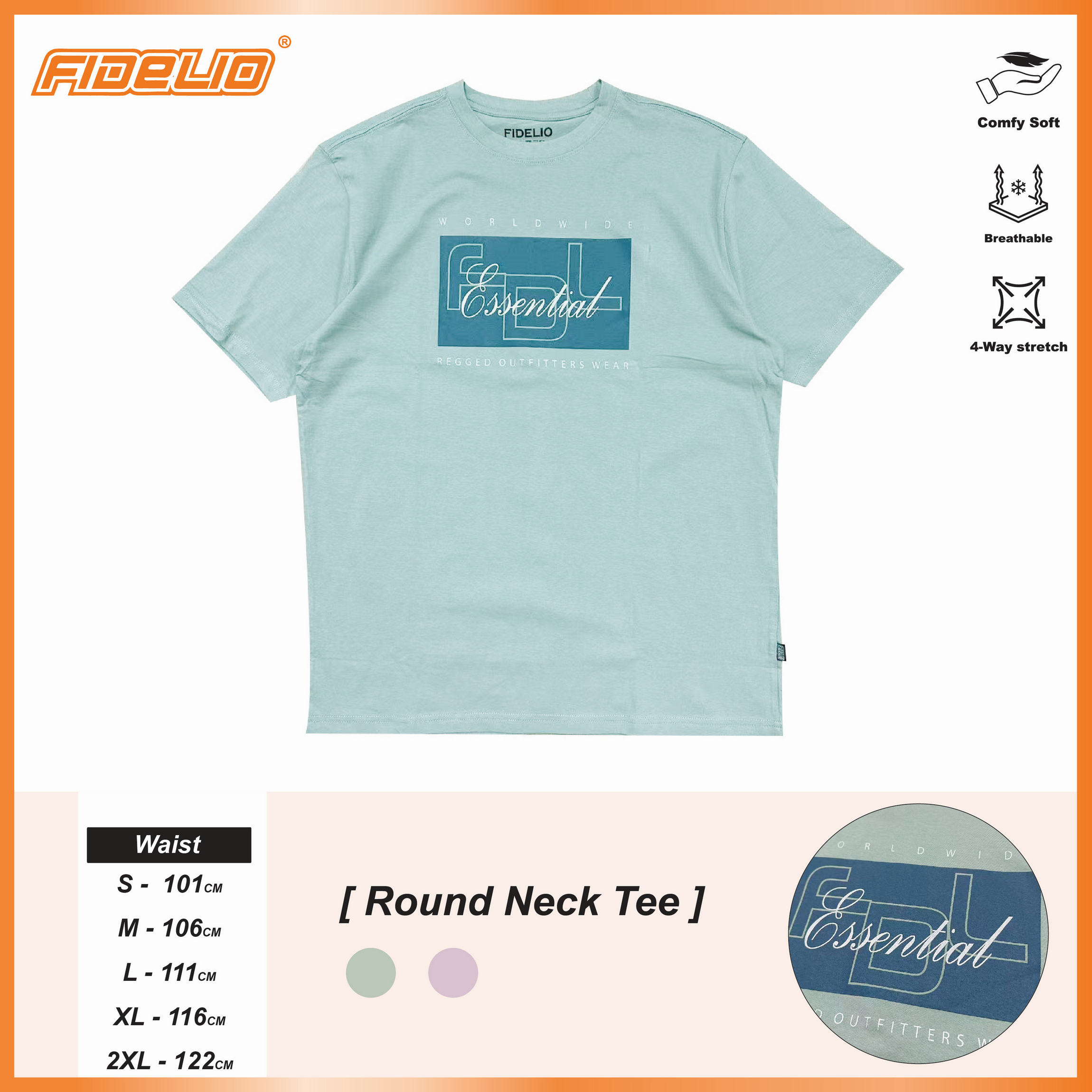 Fidelio ESSENTIAL Printed Tees -Dusty Green