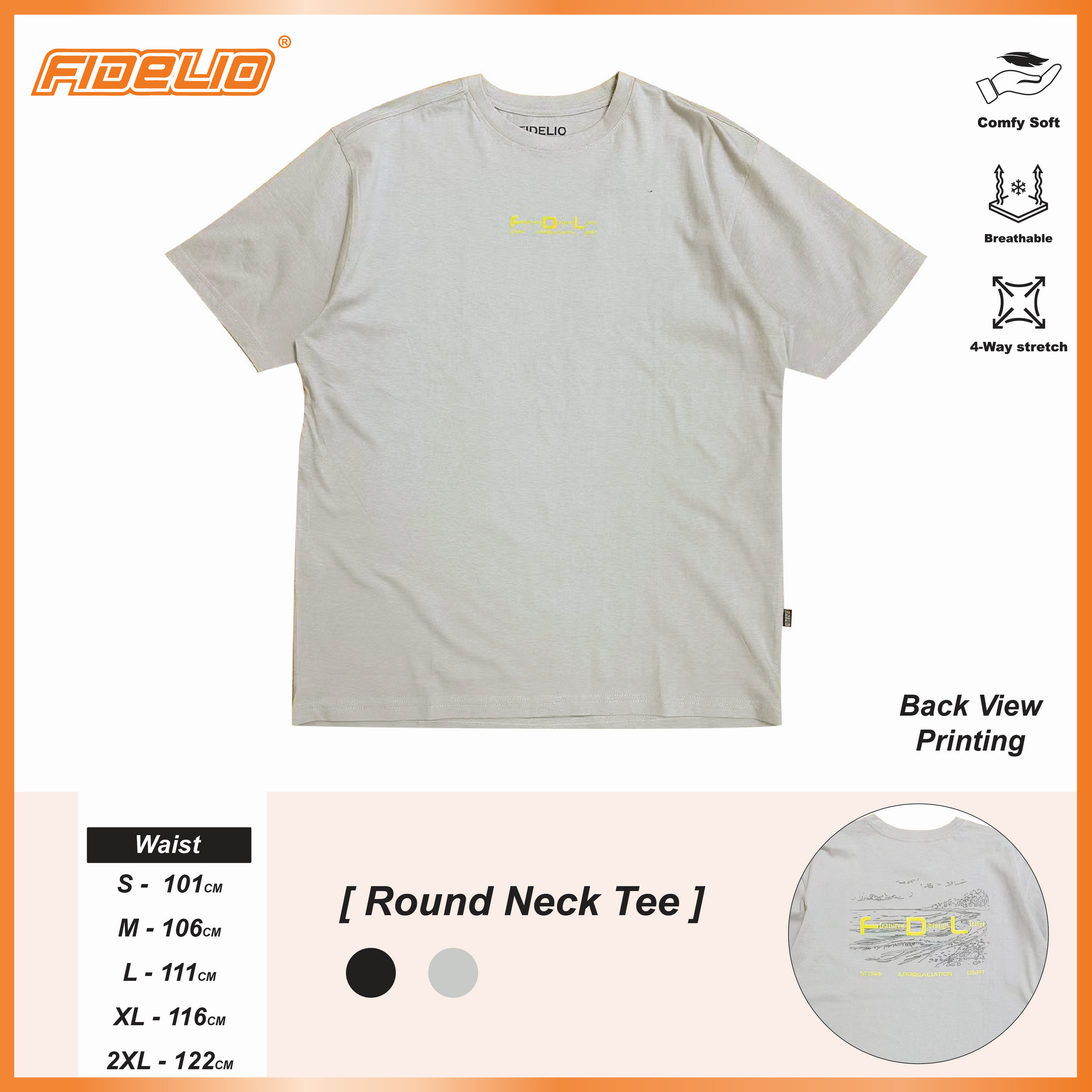 Fidelio Scenic Graphic Tees -Light Grey