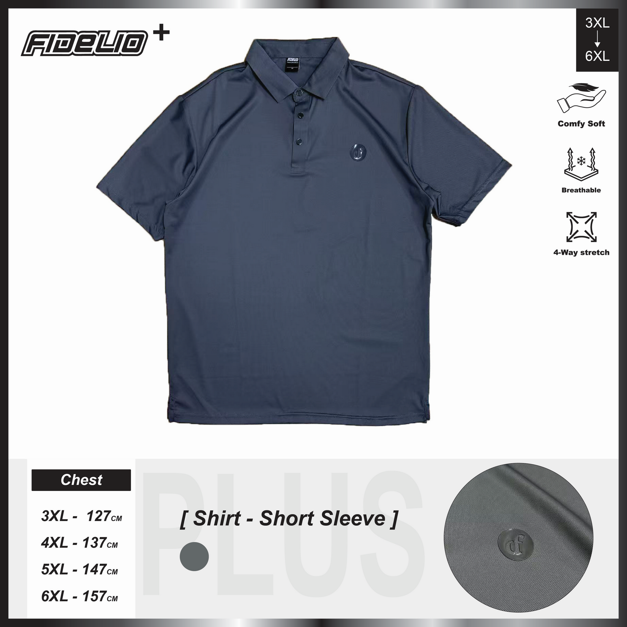 Fidelio Premium Sensation Polo Tees -Grey