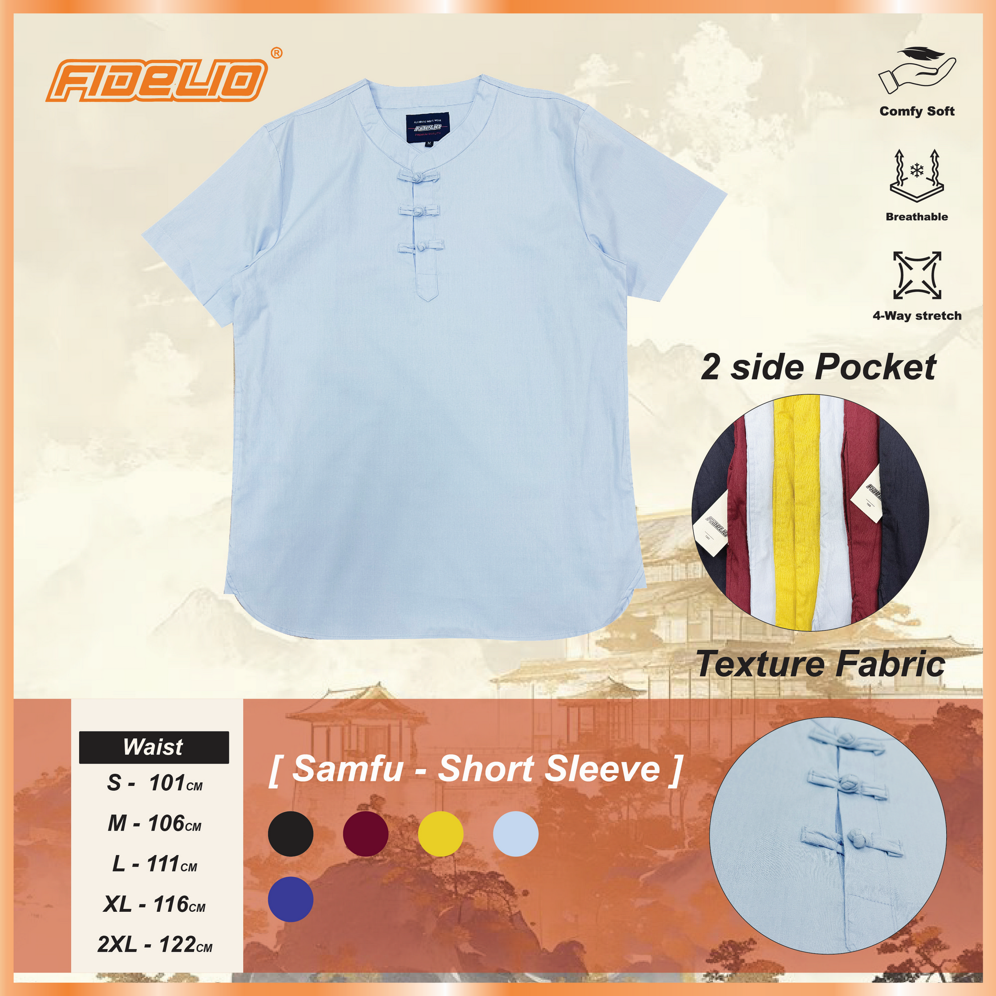 Fidelio Knot Button Samfu -Light Blue
