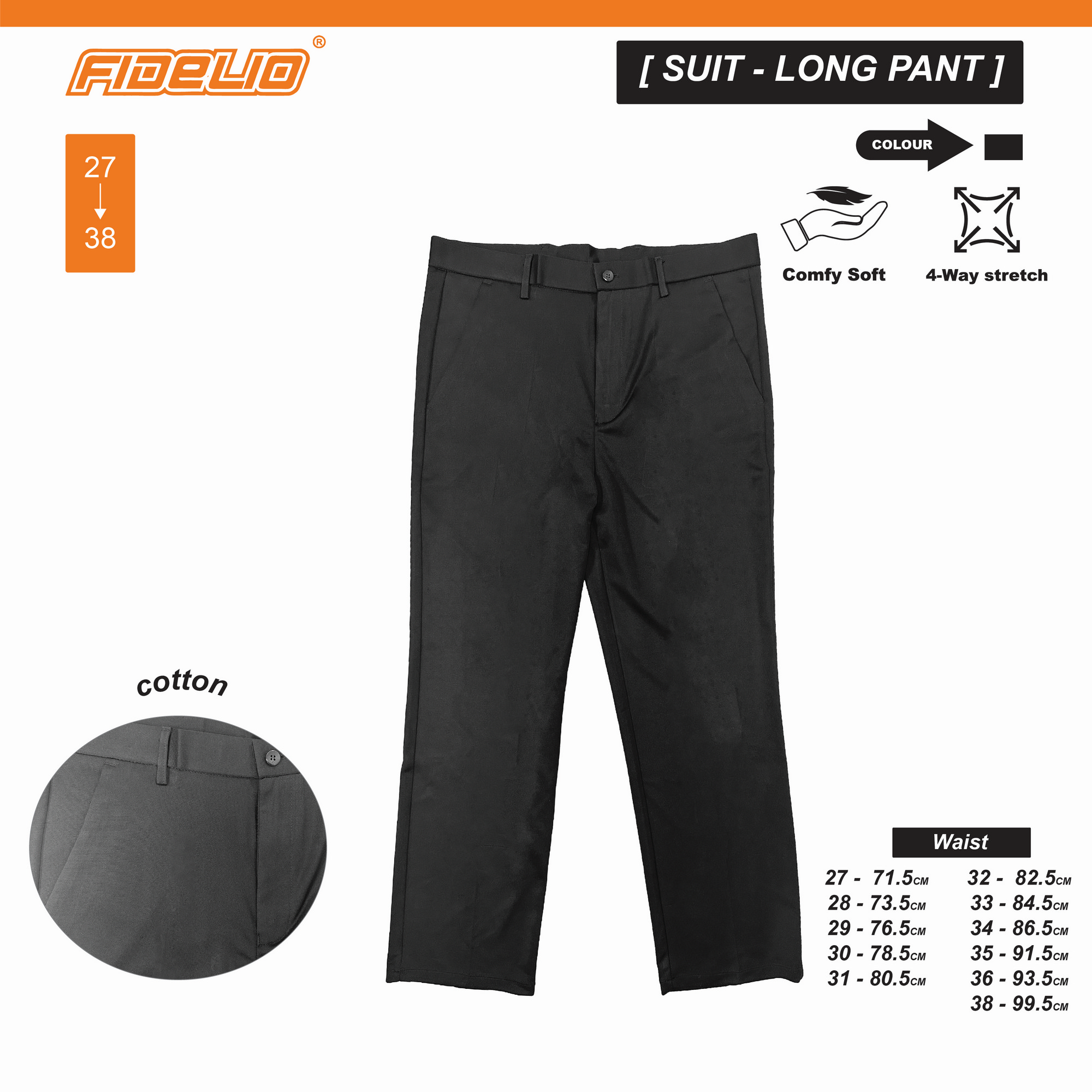 Fidelio Signature Slim Slacks - Black