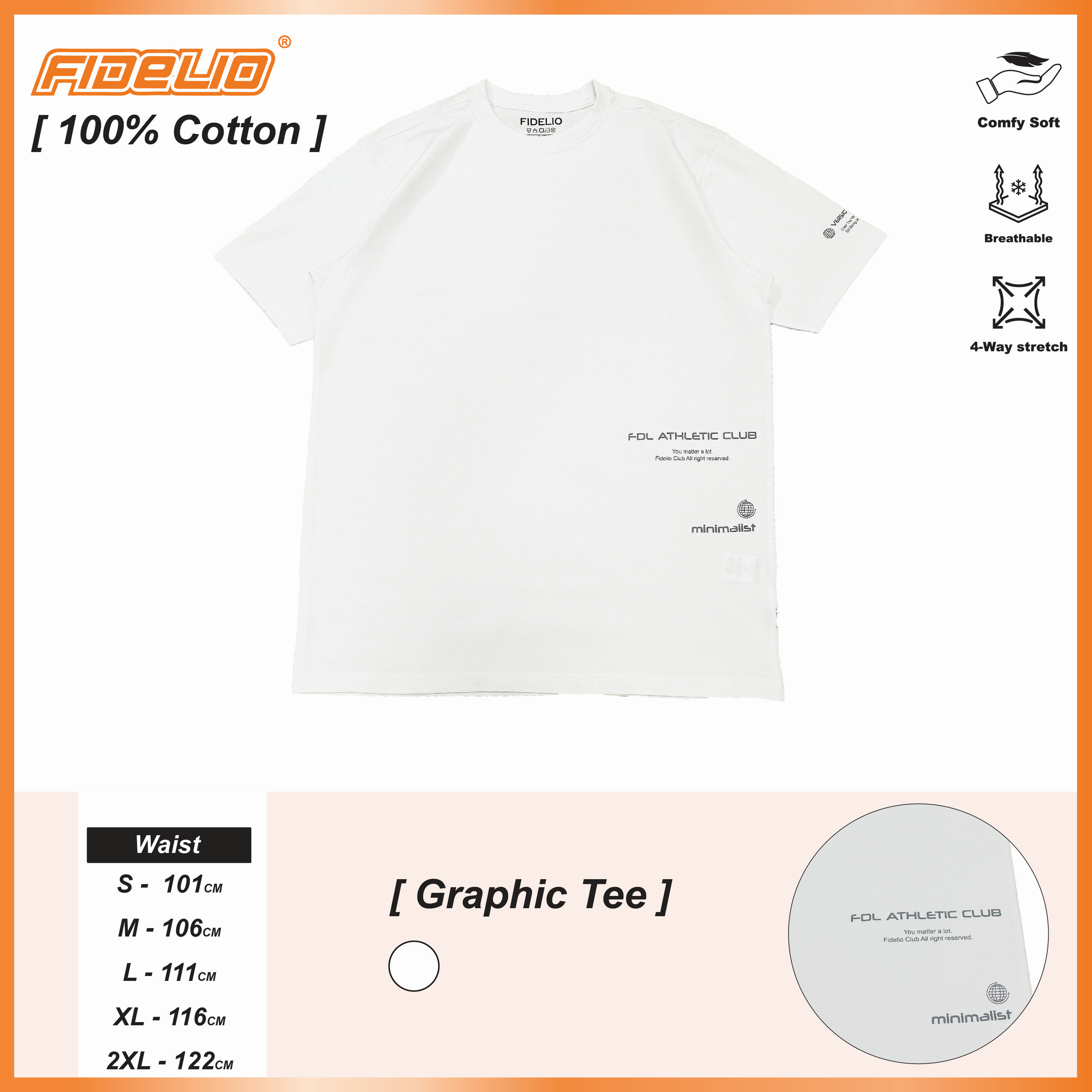 Fidelio Minimalist Printed Tees -White