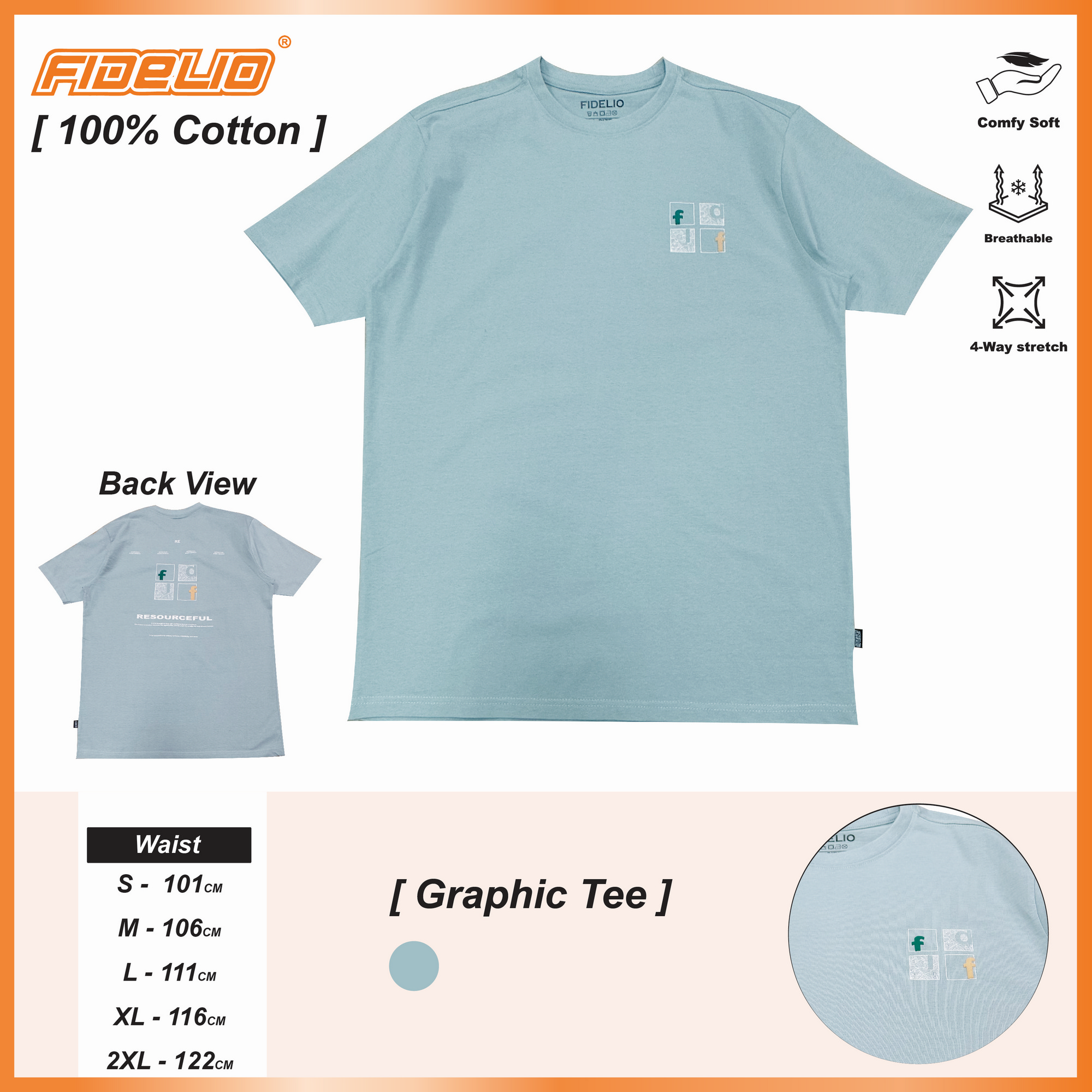 Fidelio FDL Monogram Tees -Dusty Blue