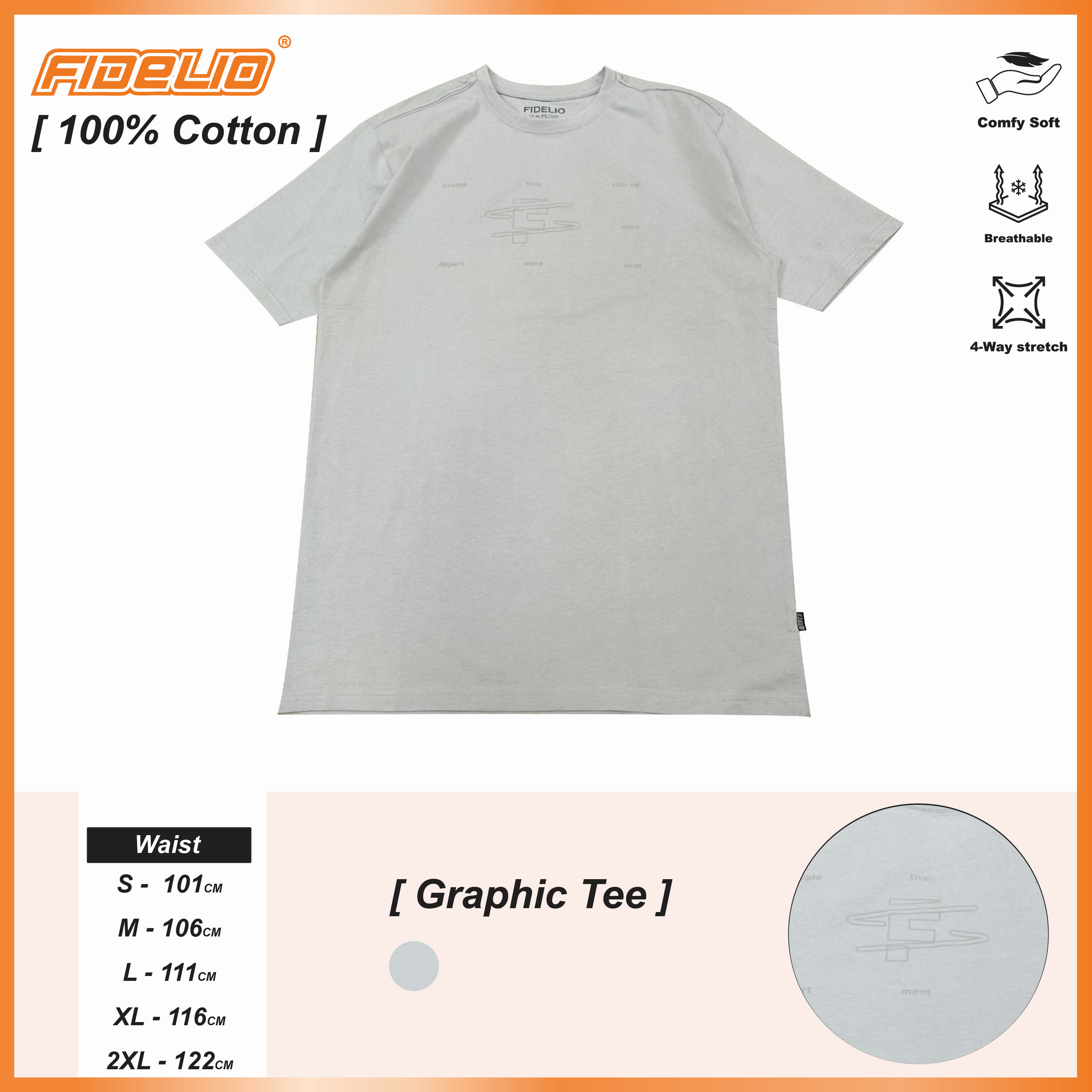 Fidelio The Orbit Graphic Tees -Light Grey