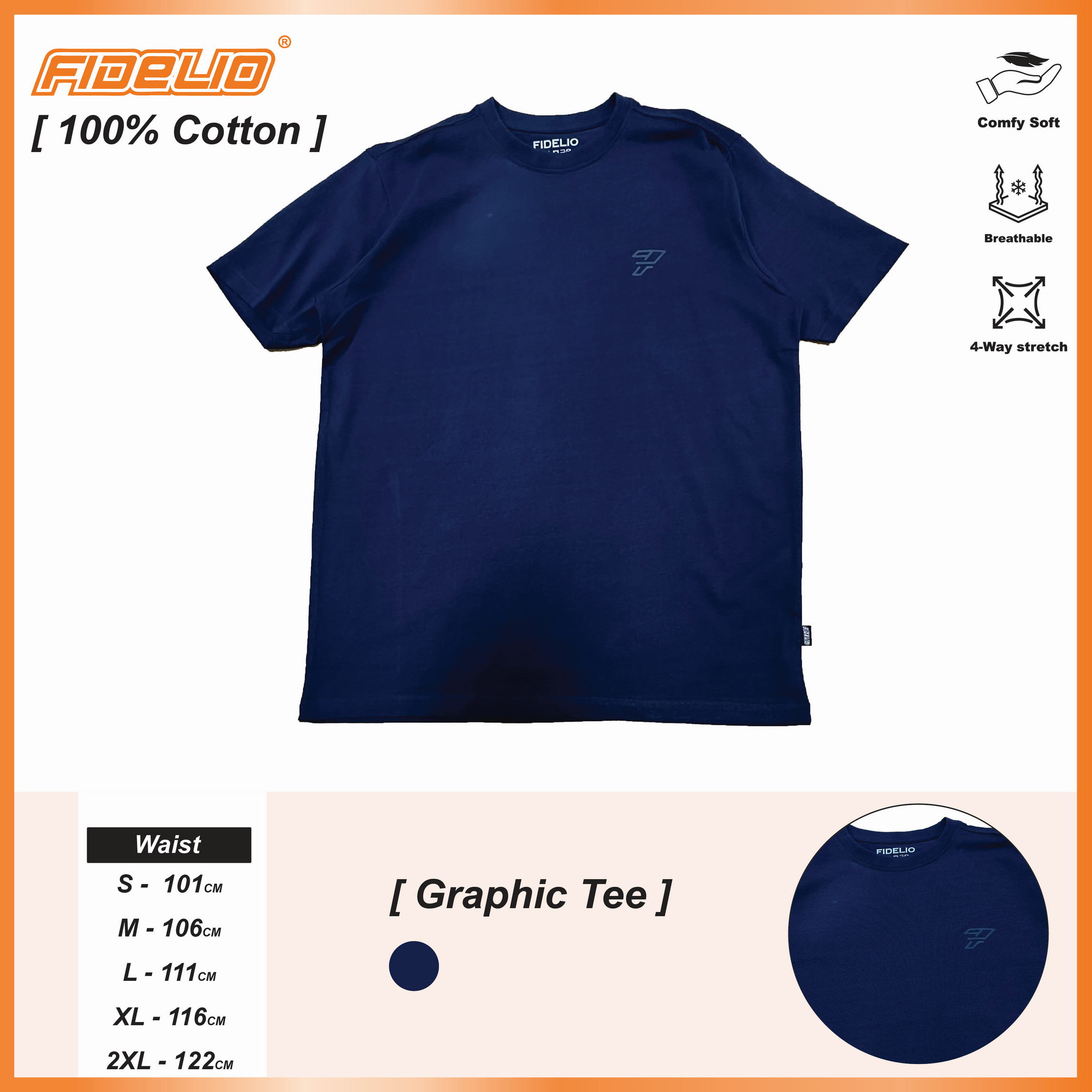 Fidelio Signature Basic Tees -Navy
