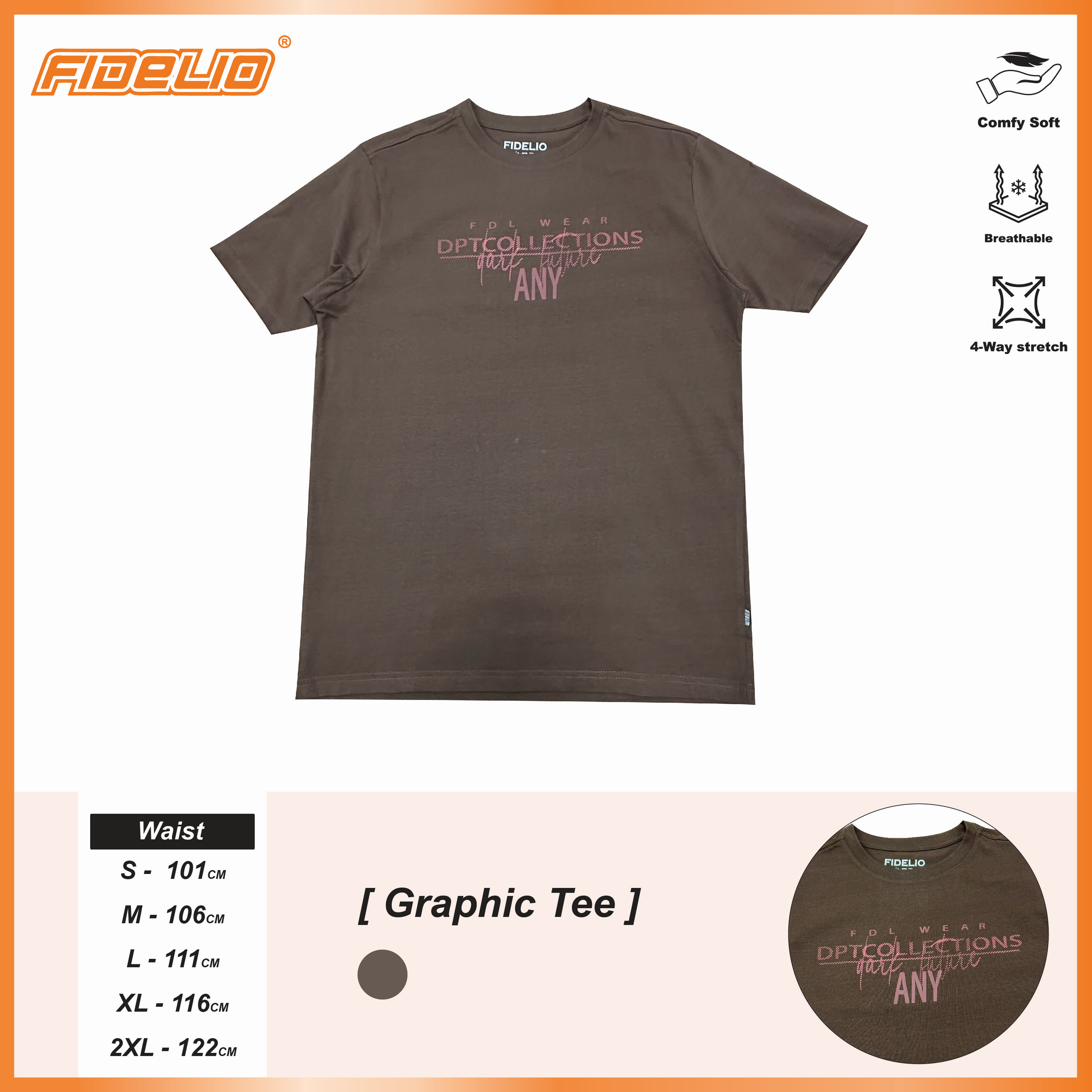 Fidelio DPT Collection Printed Tees -Dark Brown