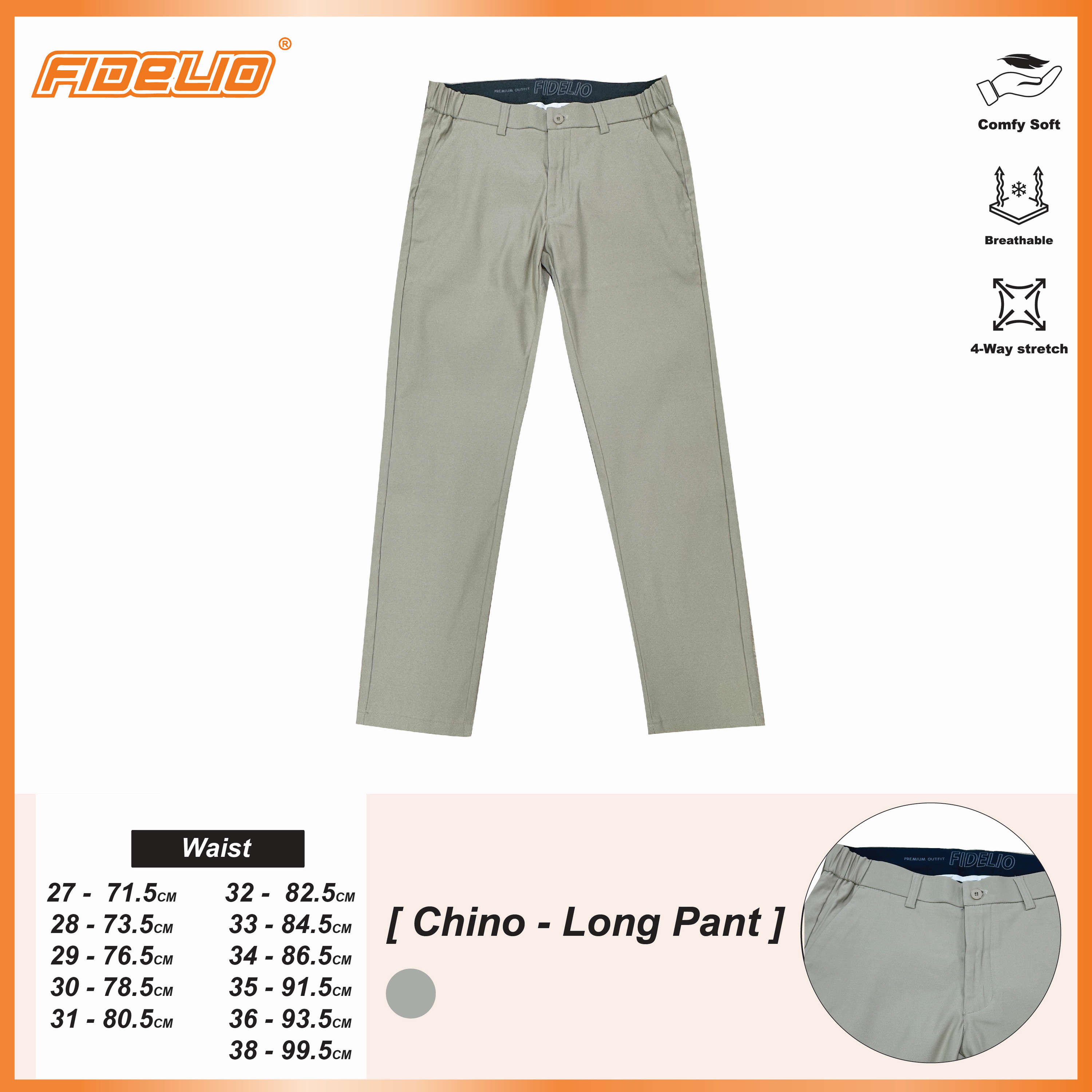 Fidelio Comfort Flex Chino Pants -Light Khaki