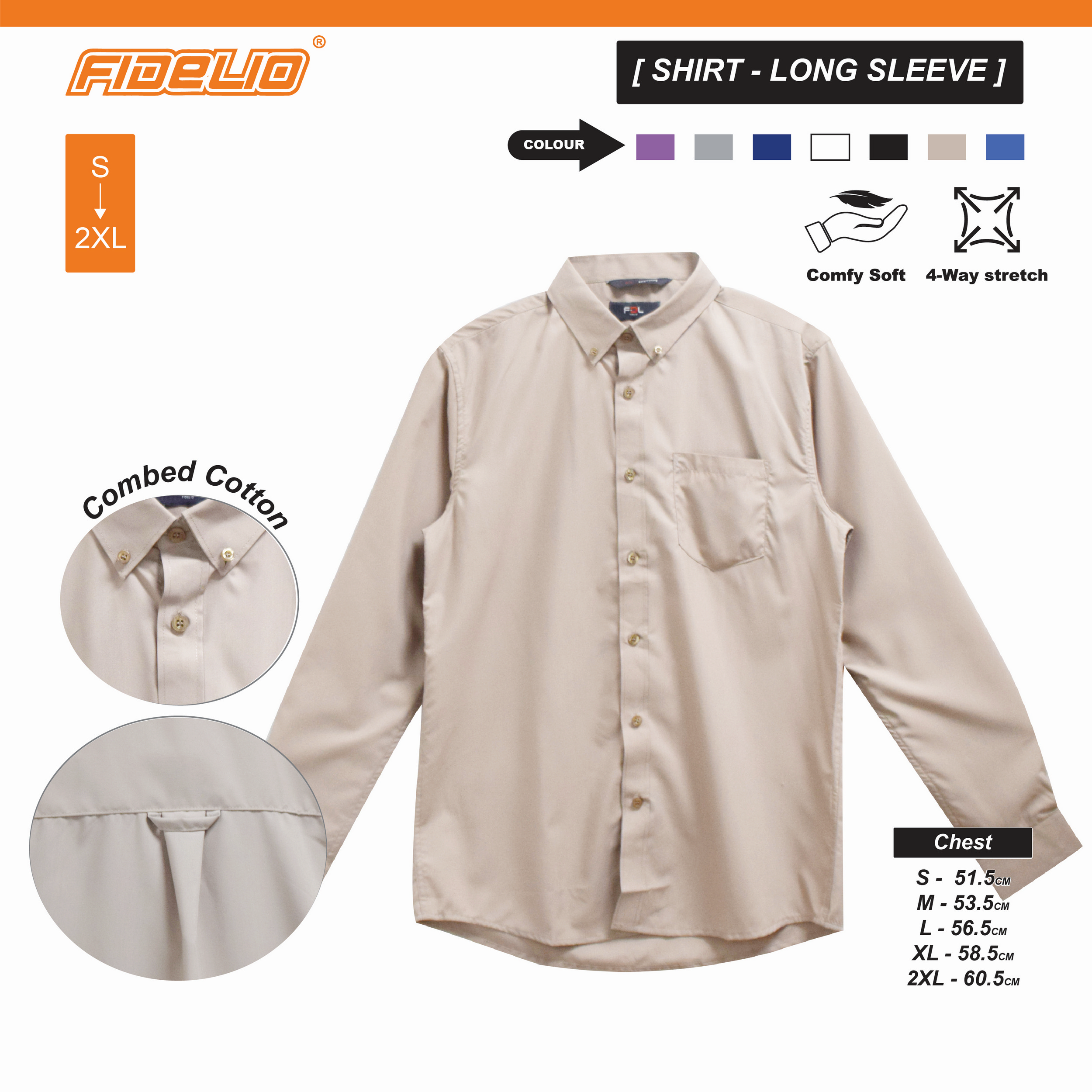 FDL Premium Business Shirts - Light Brown