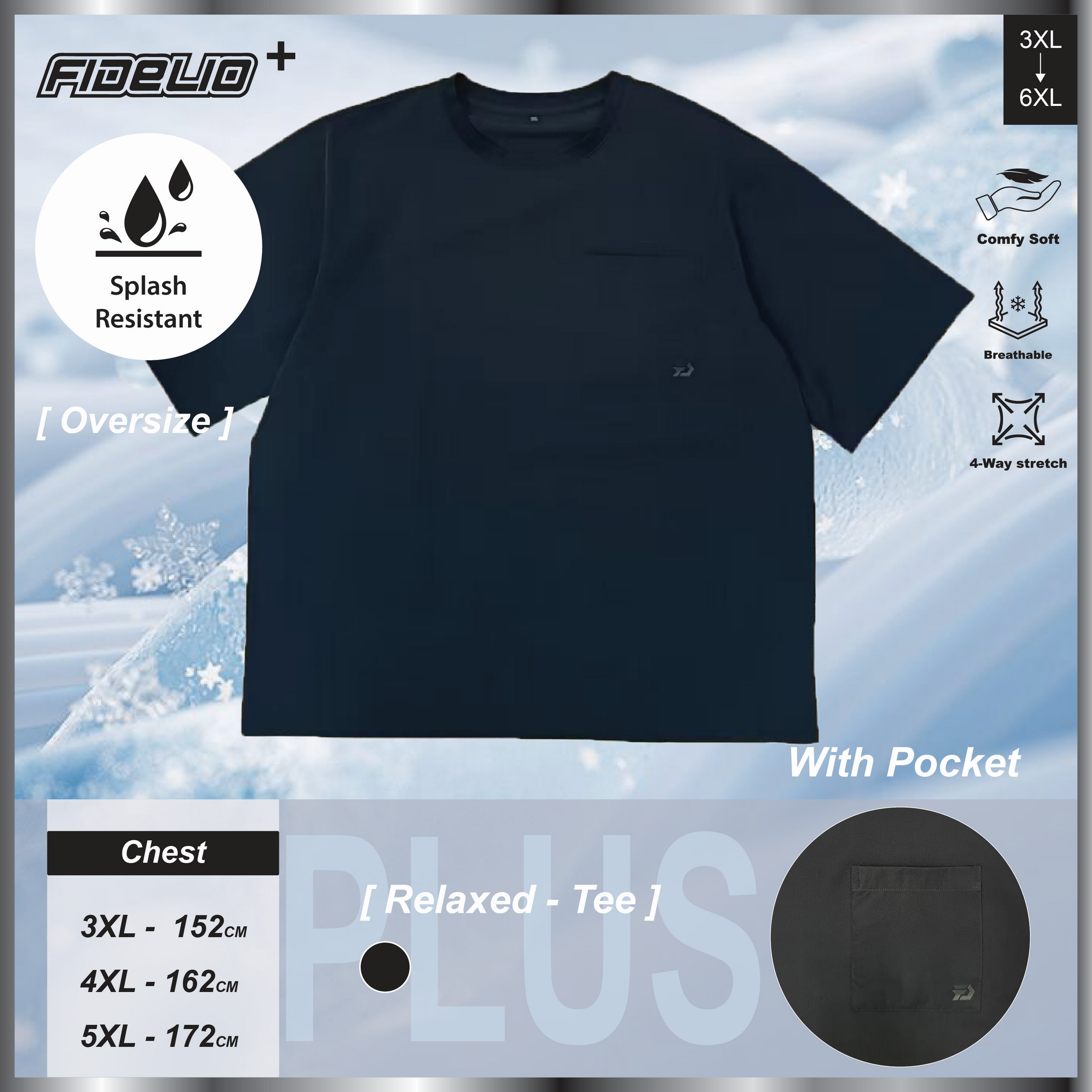Fidelio Plus Utility Oversized Pocket T- Shirt - Black