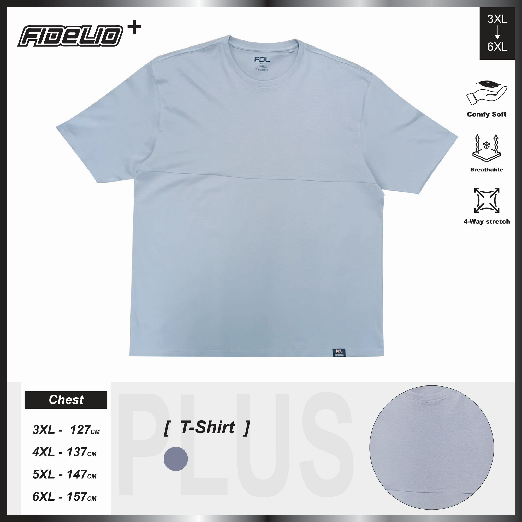 FDL Plus Size Cut & Sew Plain Tee