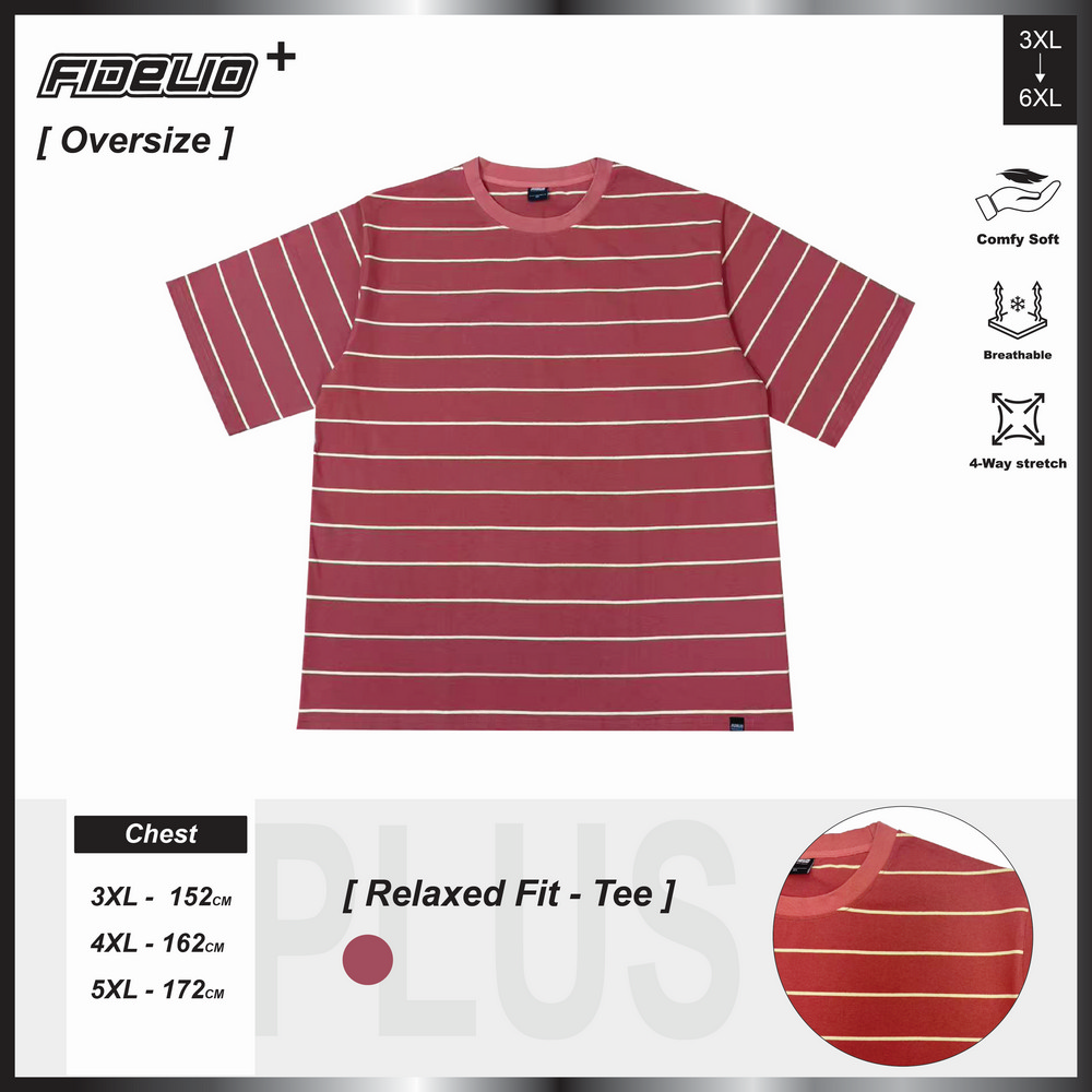 Fidelio Plus Size Oversize Stripes Tees
