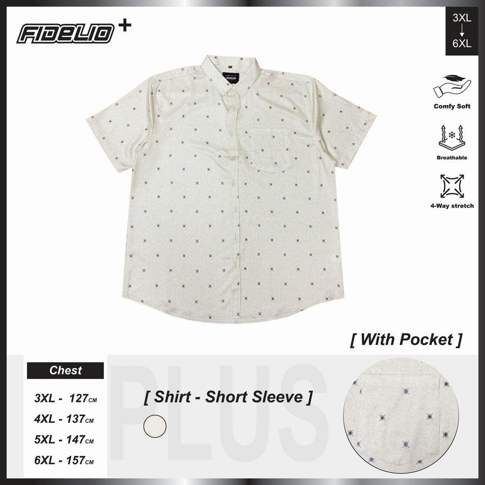 Fidelio Plus Size Batik Print Short Sleeve Shirts