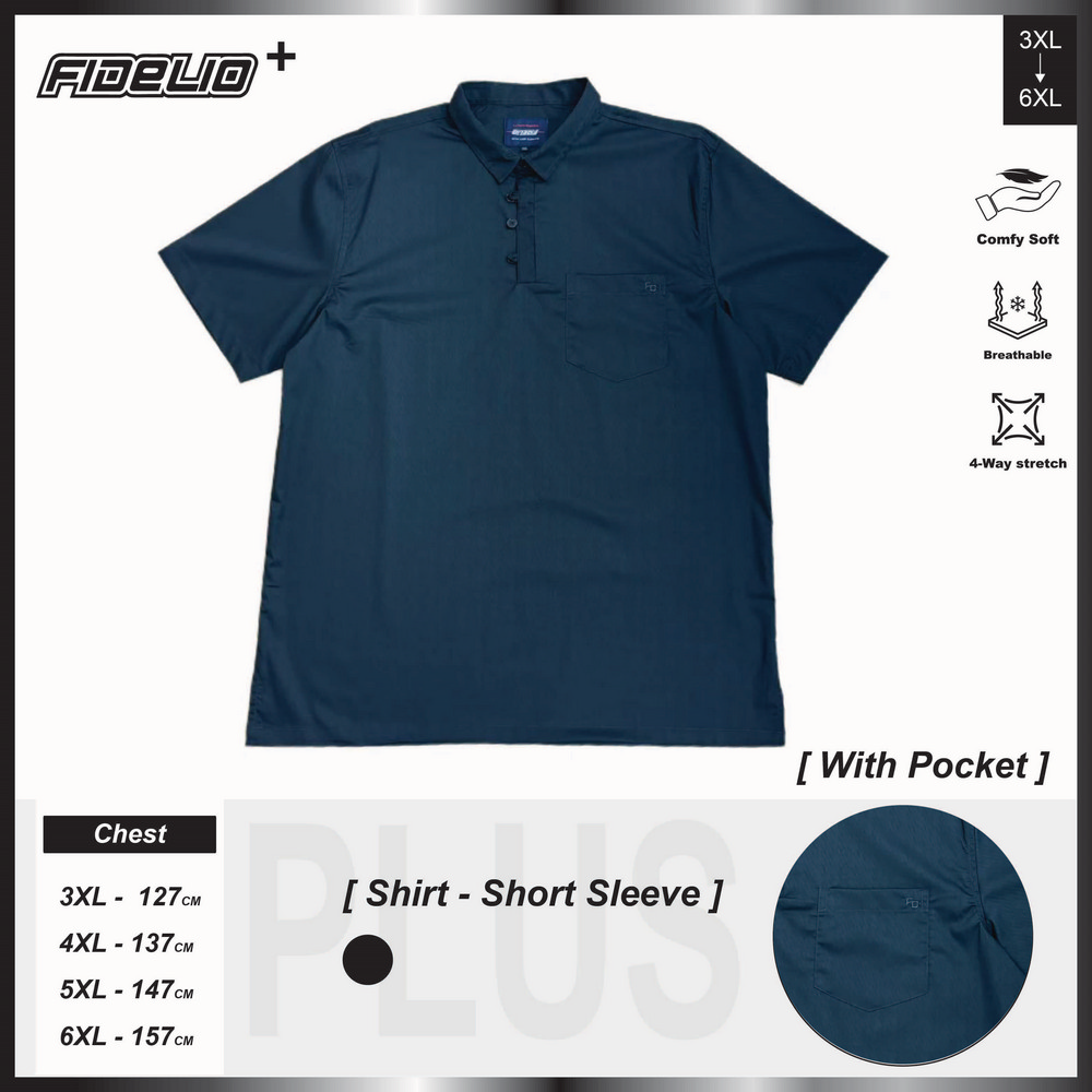 Fidelio Plus Size Special Placket Short Sleeve Shirts