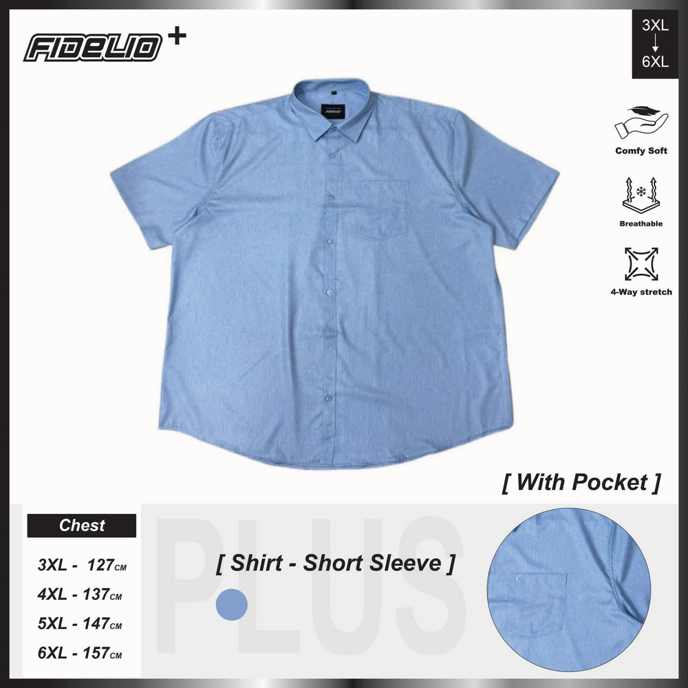 Fidelio Plus Size Oxford Short Sleeve Shirts