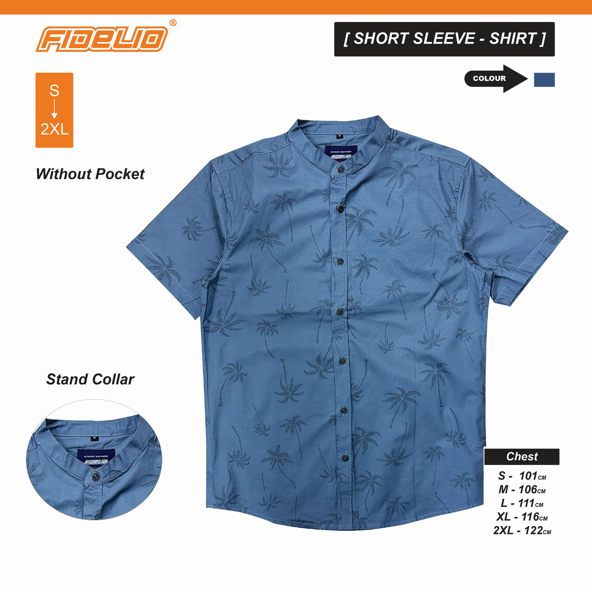 Fidelio Tropical Breeze Short Sleeve Shirts - Grey
