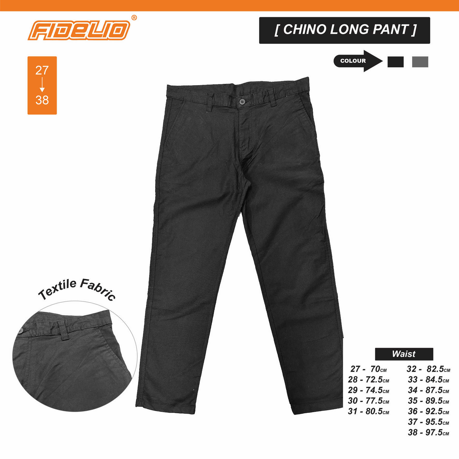 Fidelio Strecthable Chinos - Black