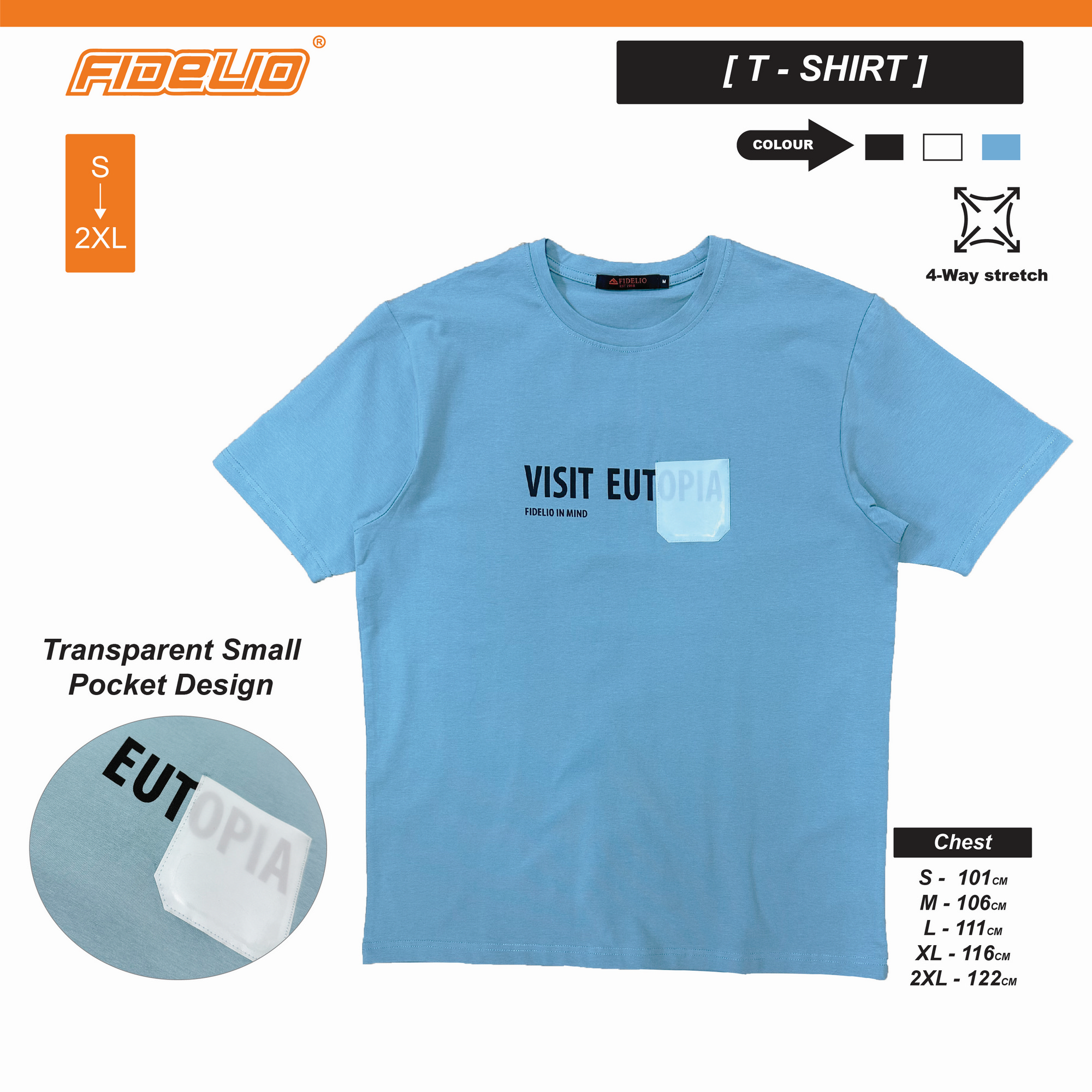 Fidelio Visit Eutopia Printed Tees -Light Blue