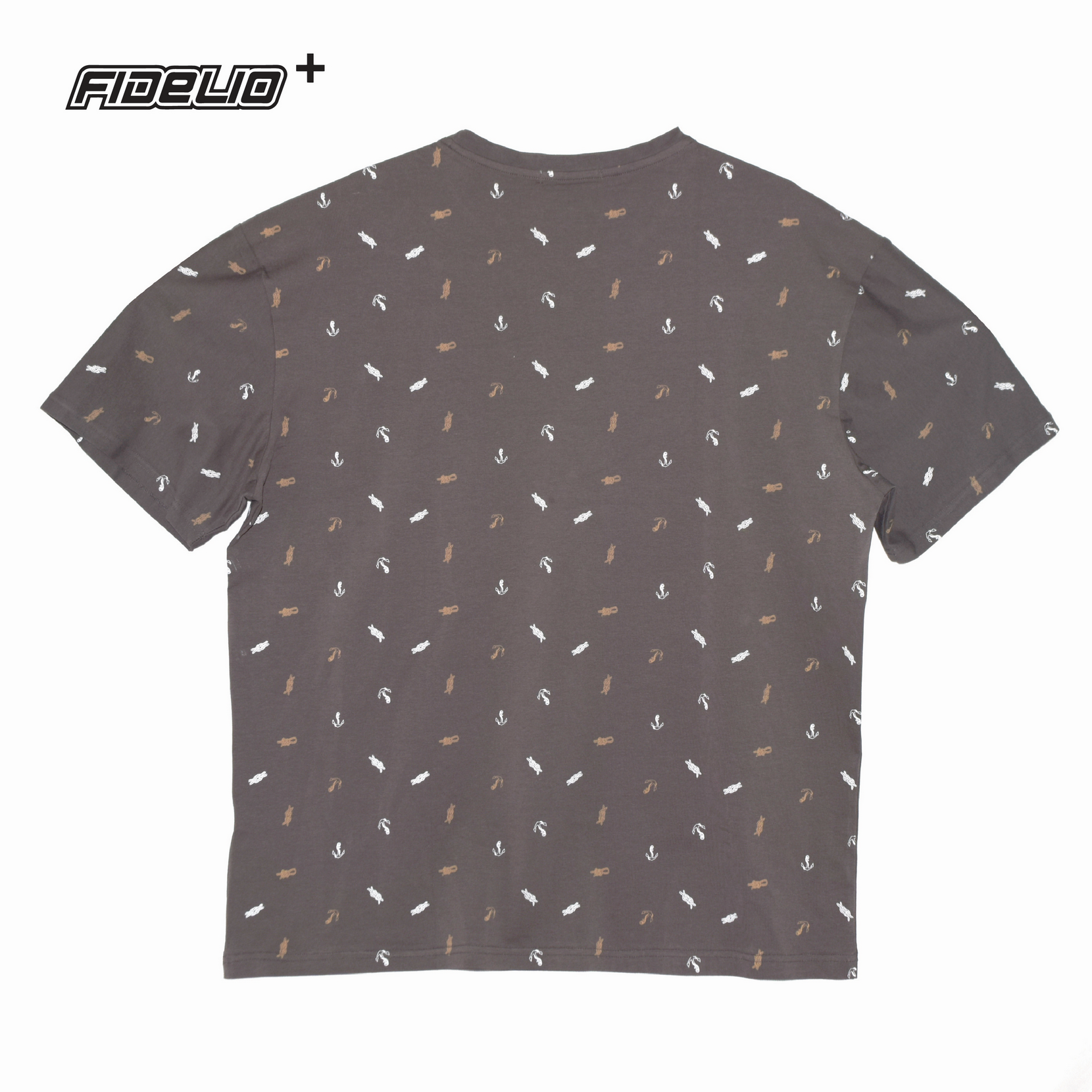 FIDELIO Plus Size Nautical Department Printed Tee -Light Brown