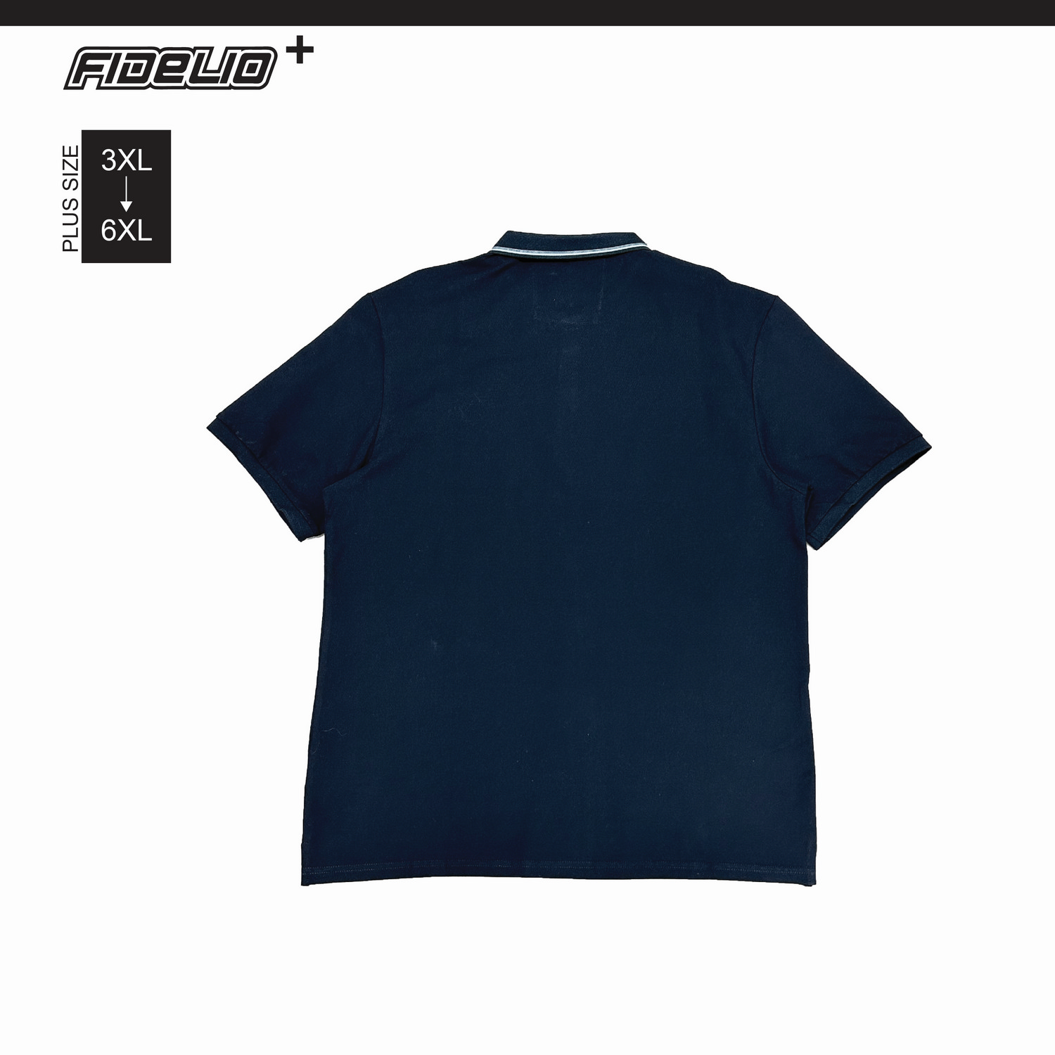 Fidelio Plus Size Basic Rugged Polo Tees -Black