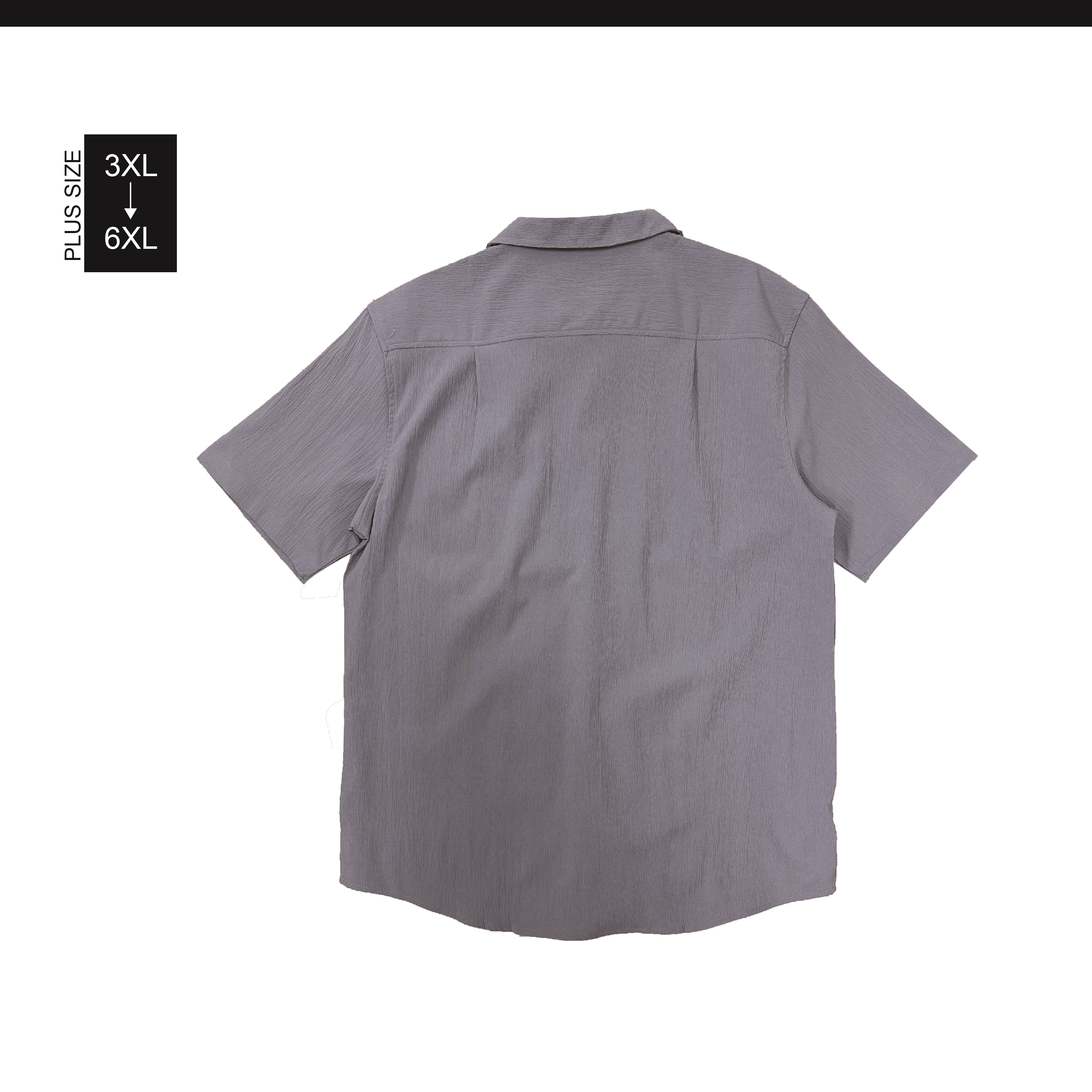 Fidelio Plus Size Textured Breeze Casual Shirts -Grey