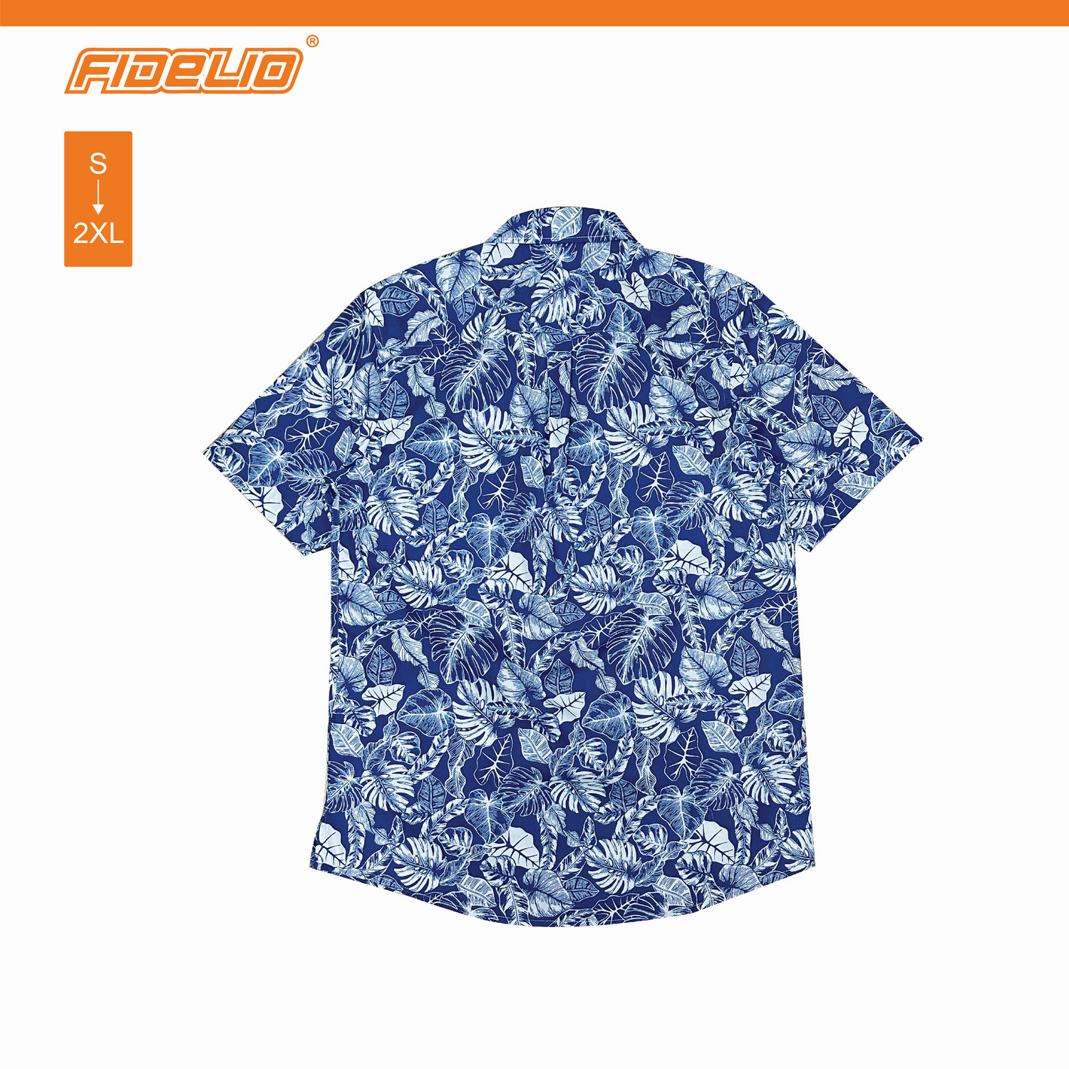 Fidelio Printed Leaves Casual Shirts - Blue/White
