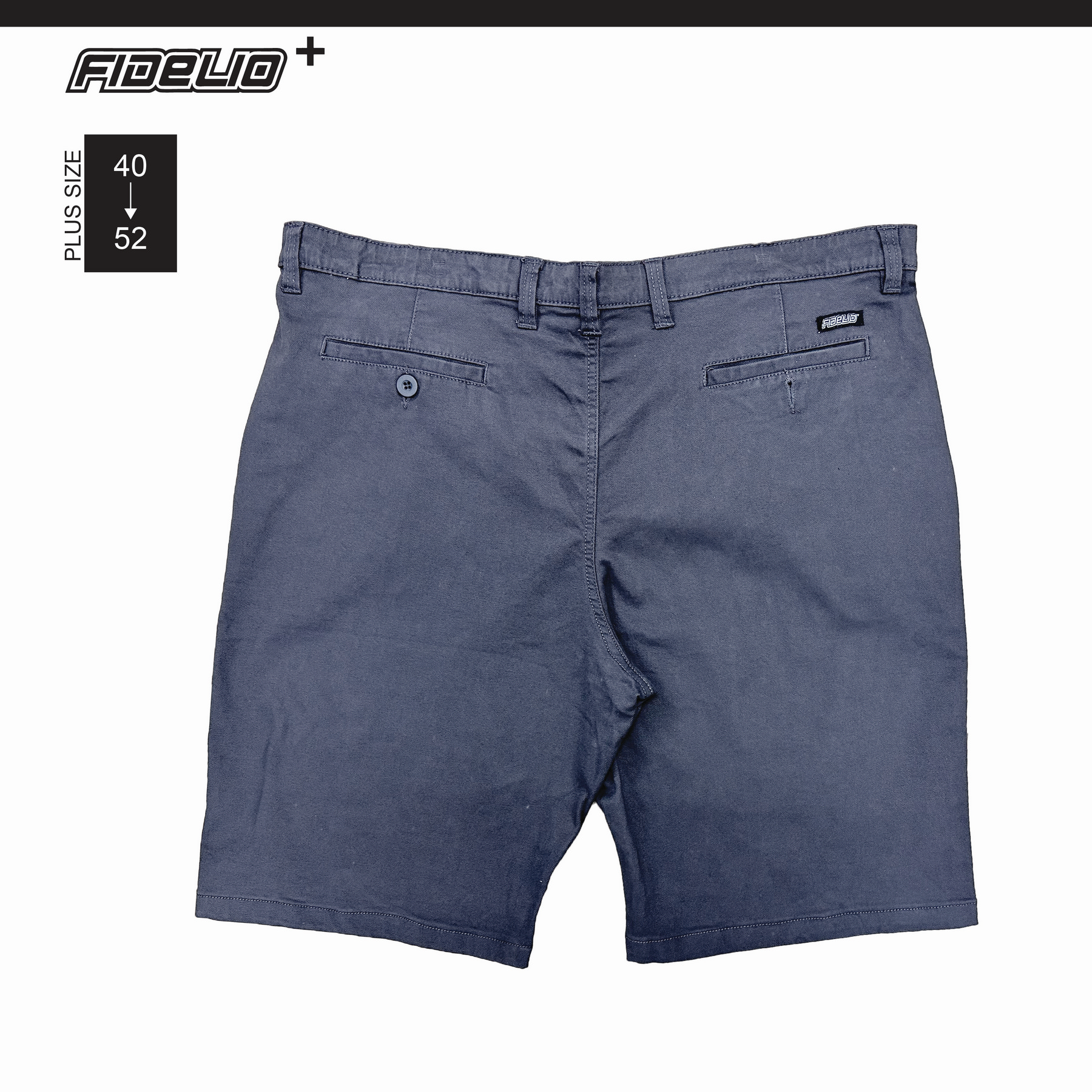 Fidelio Plus Size Stretch Cotton Shorts - Grey