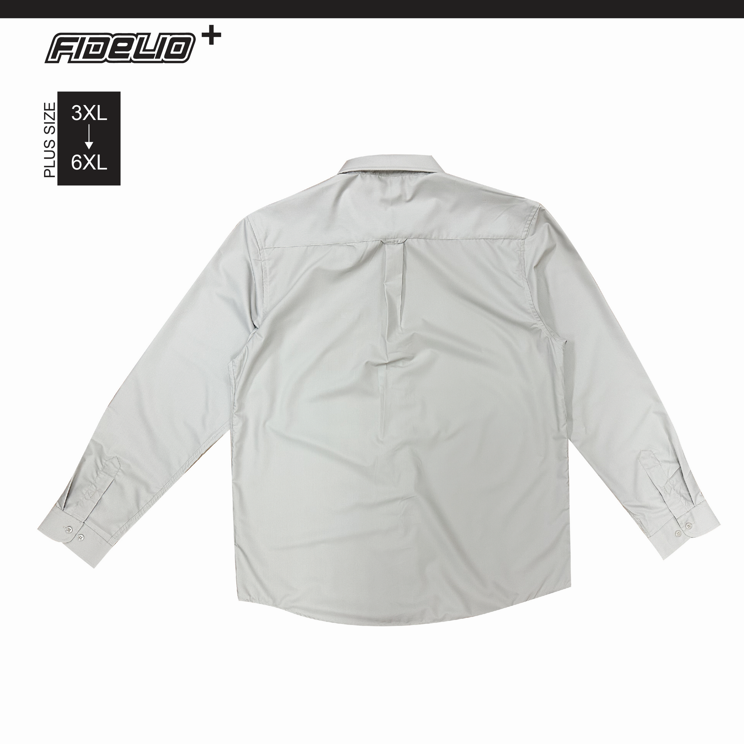FDL Plus Size Premium Business Shirts - Grey