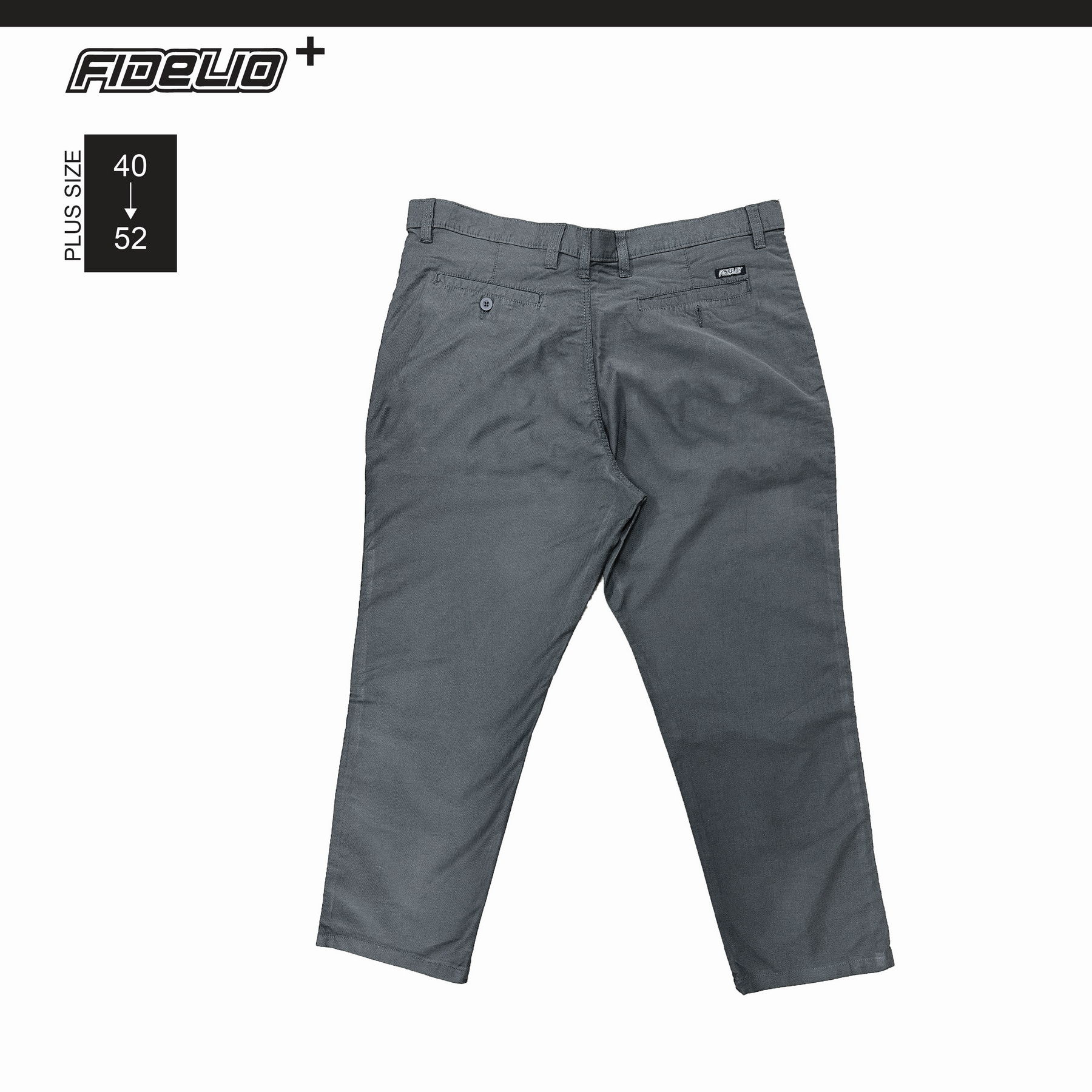 Fidelio Plus Size Strecthable Chinos - Grey