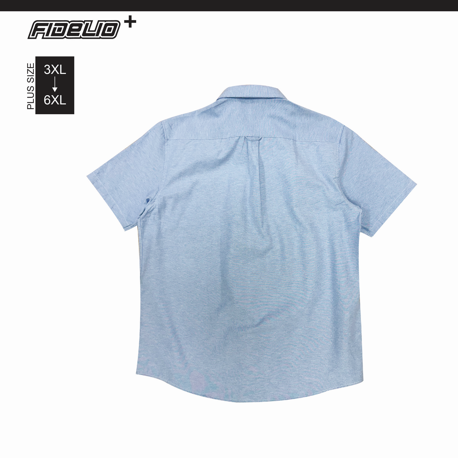 FDL Plus Size Oxford Short Sleeve Shirts - Blue